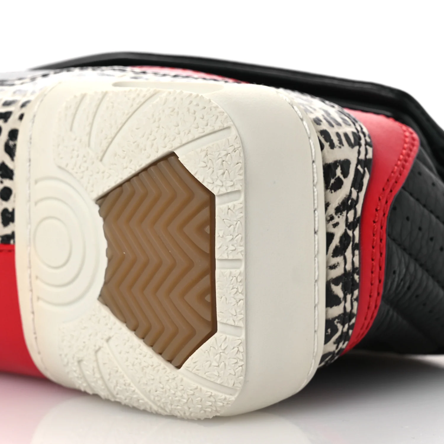 Stingray Calfskin Perforated Sneaker Clutch Black Red White - Image 11