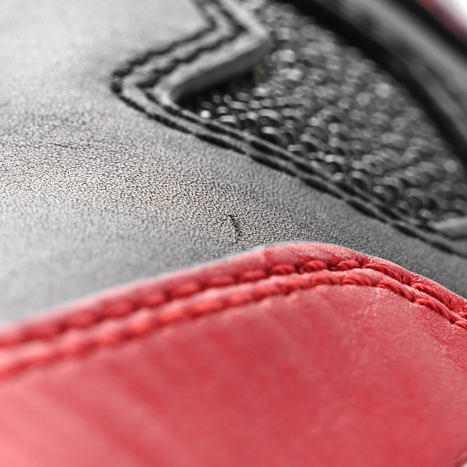 Stingray Calfskin Perforated Sneaker Clutch Black Red White - Image 12