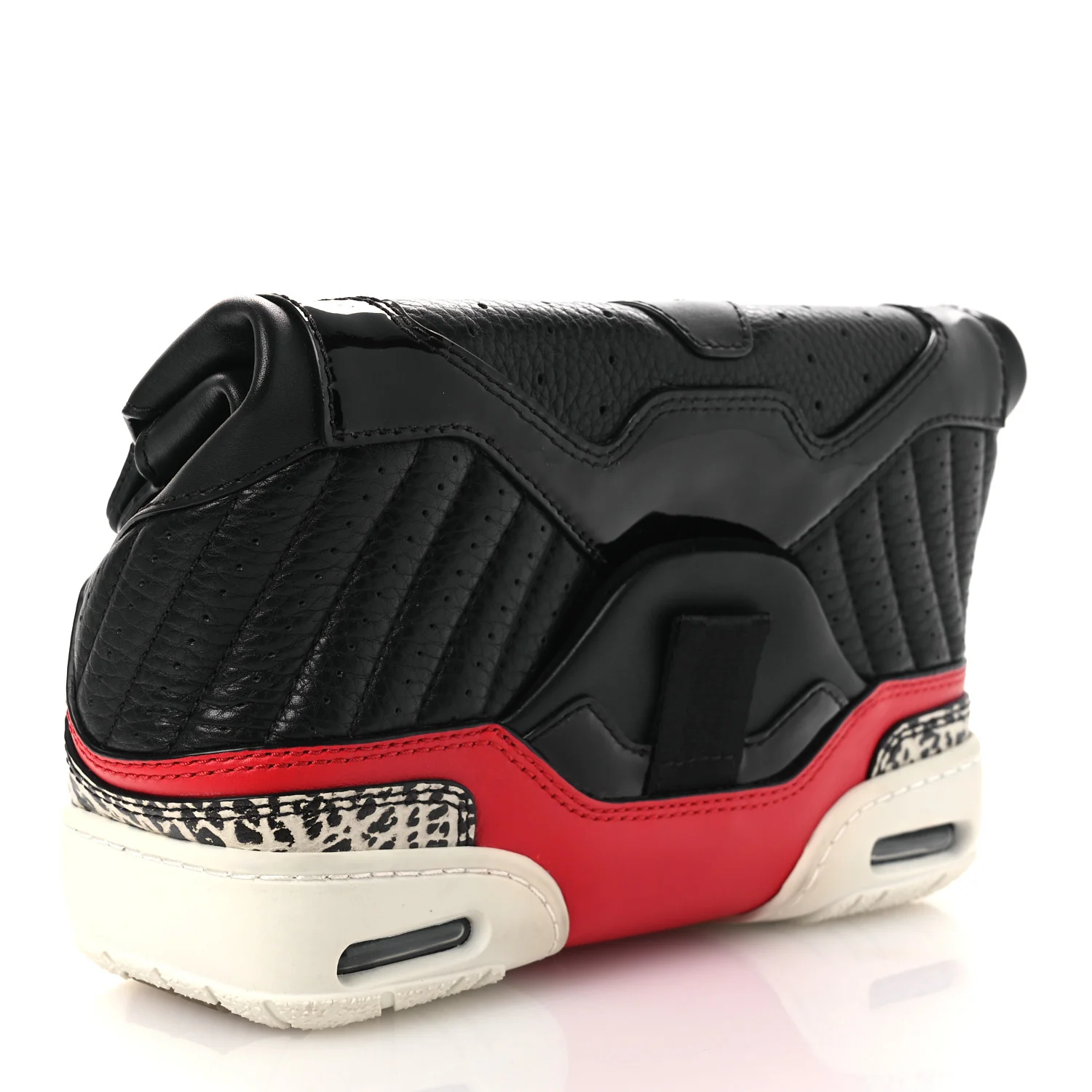Stingray Calfskin Perforated Sneaker Clutch Black Red White - Image 3