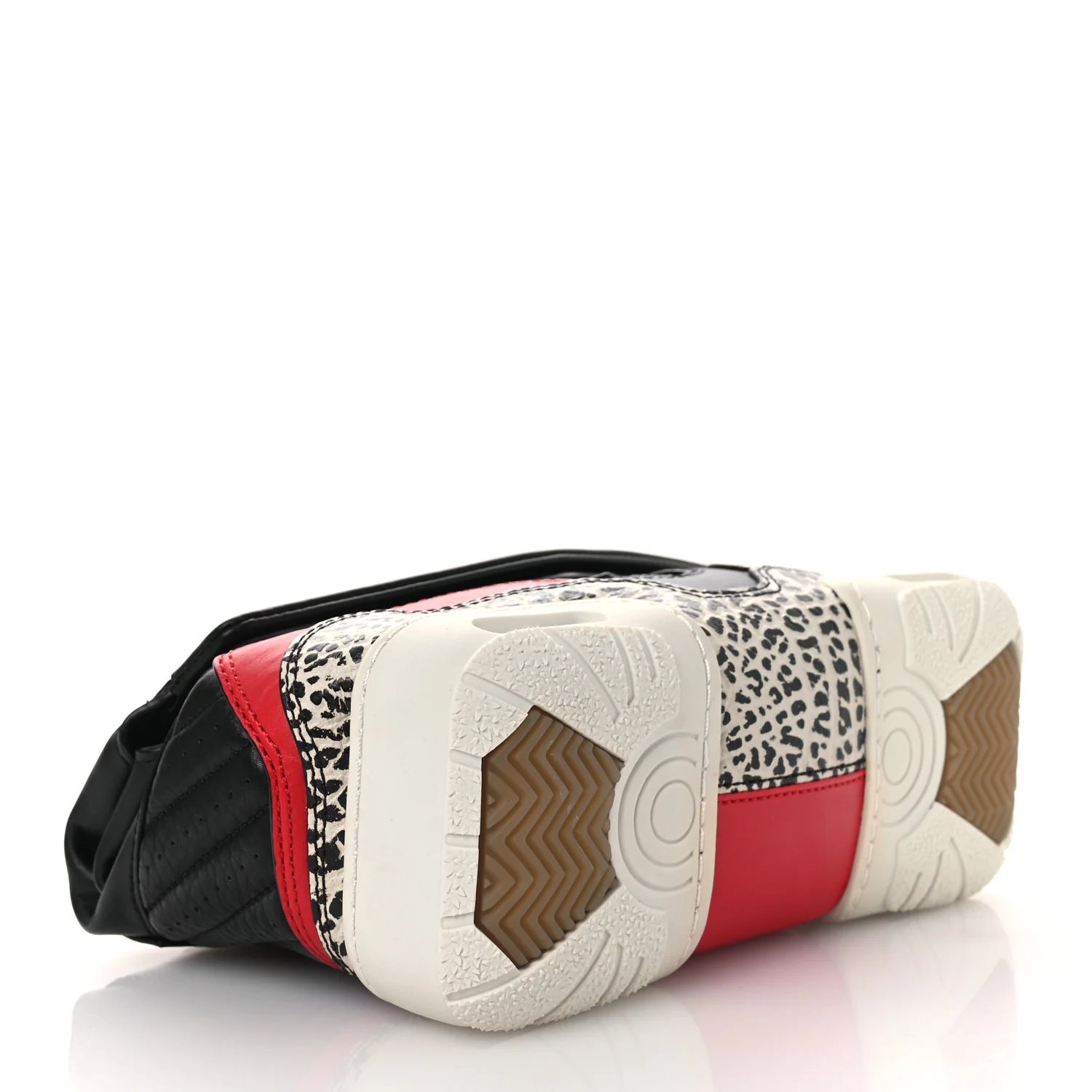 Stingray Calfskin Perforated Sneaker Clutch Black Red White - Image 4