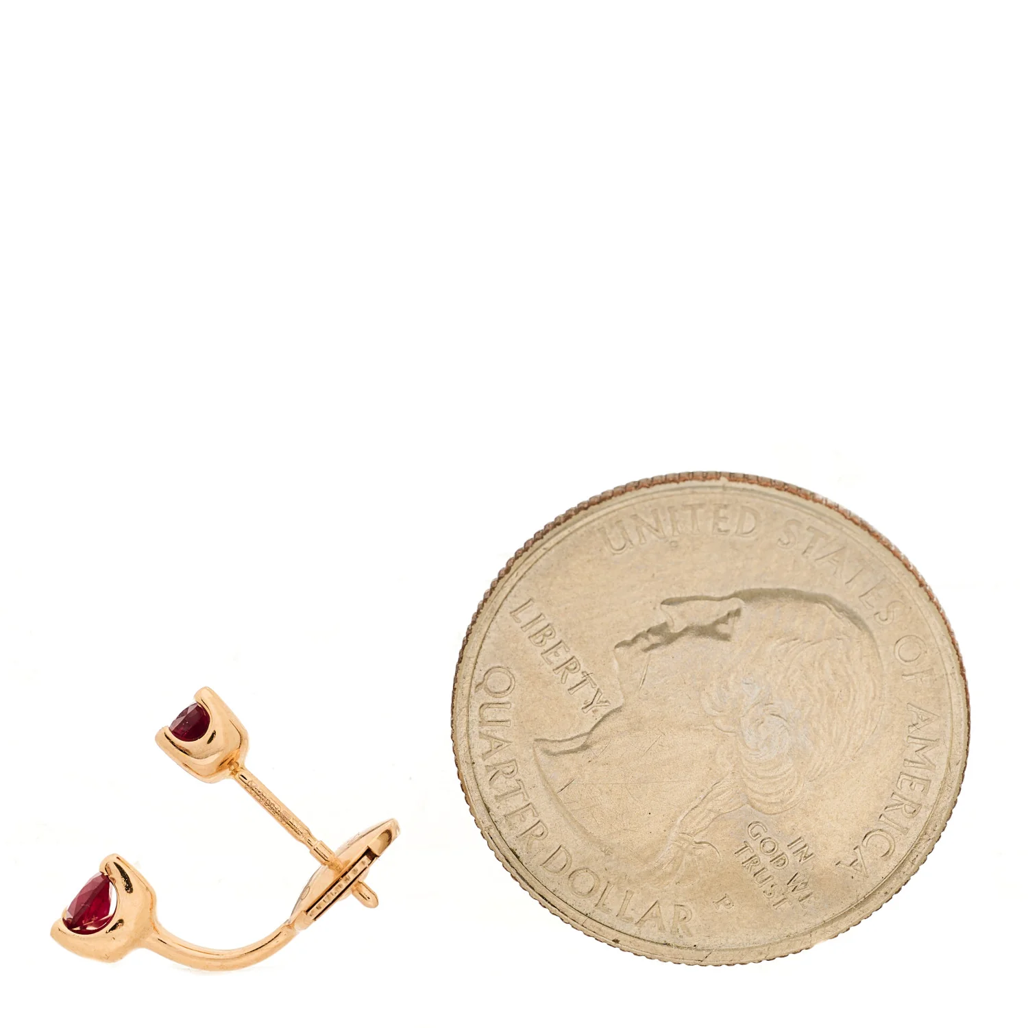 18K Rose Gold Ruby Orbit Earring - Image 2