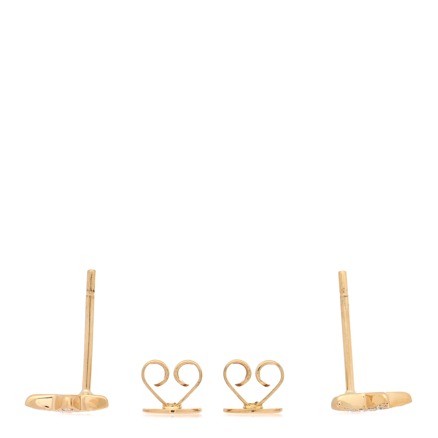 18K Yellow Gold Diamond Small Star Stud Earrings - Image 3