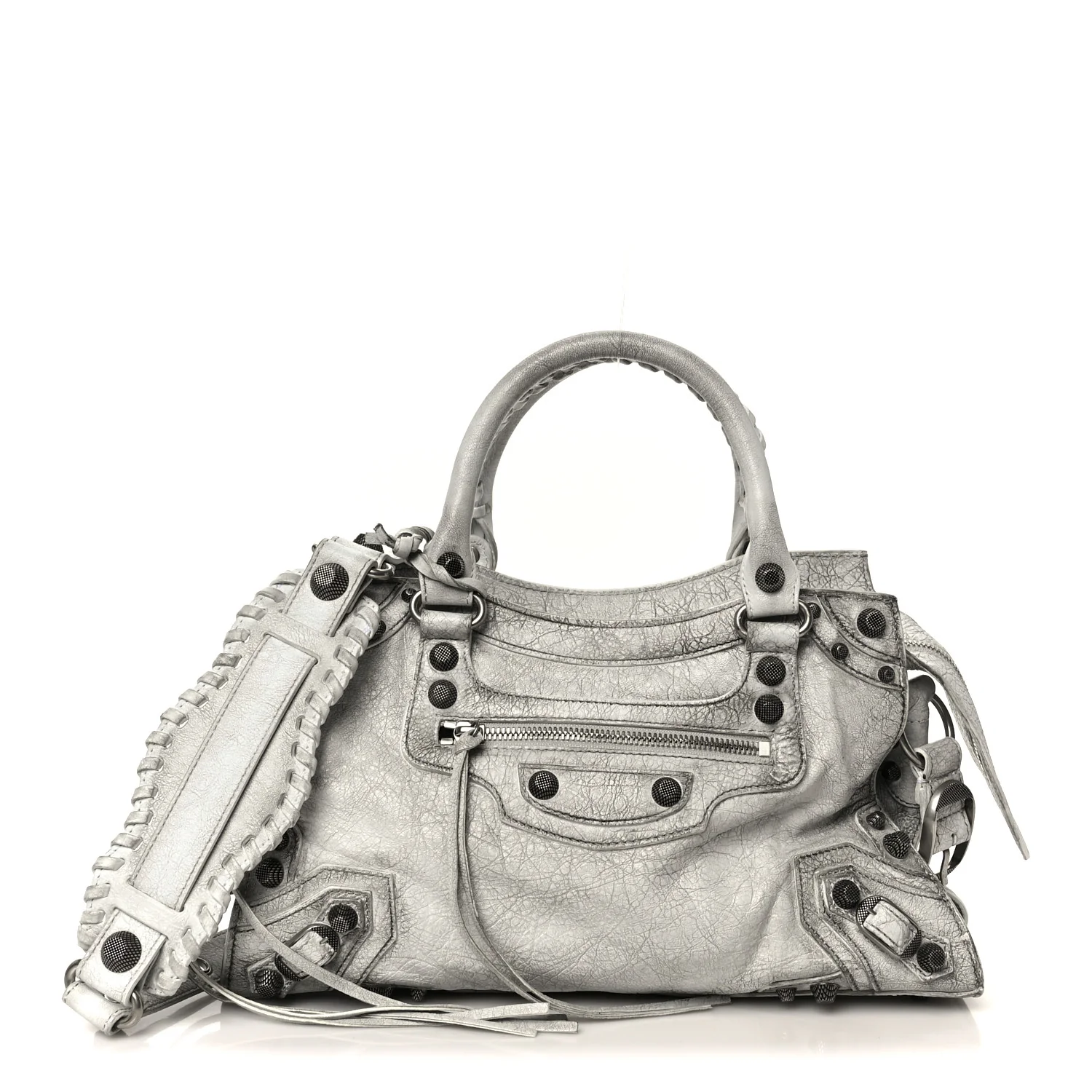 Agneau Arena Dirty Effect Arena Small Neo Cagole City Handbag Optic White