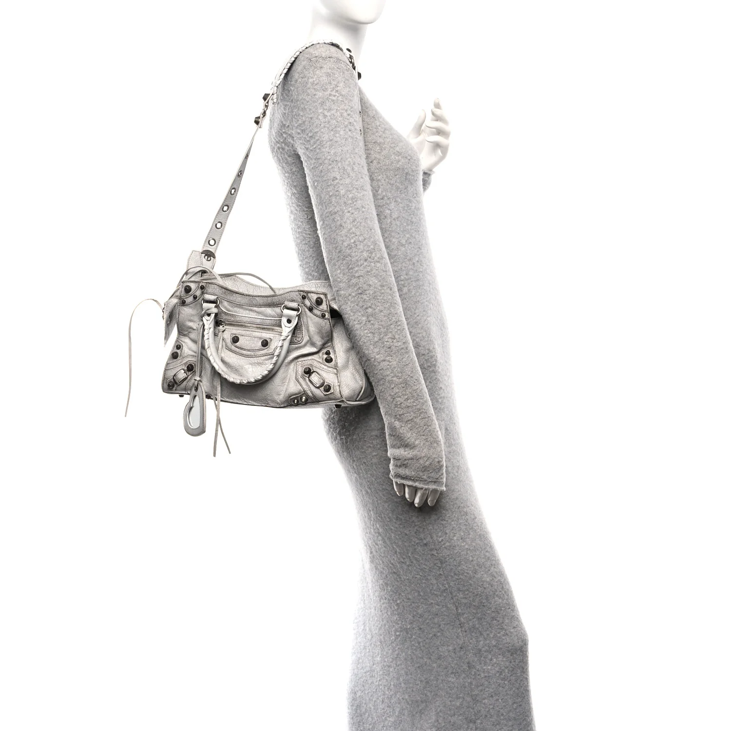 Agneau Arena Dirty Effect Arena Small Neo Cagole City Handbag Optic White - Image 2