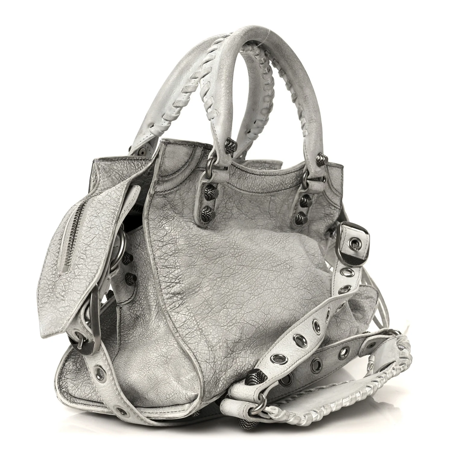Agneau Arena Dirty Effect Arena Small Neo Cagole City Handbag Optic White - Image 4