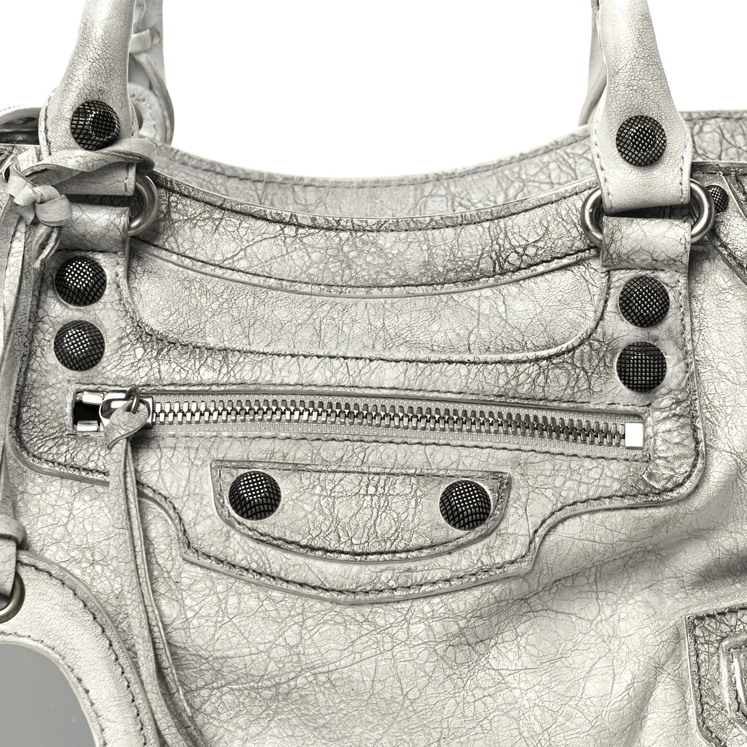 Agneau Arena Dirty Effect Arena Small Neo Cagole City Handbag Optic White - Image 9