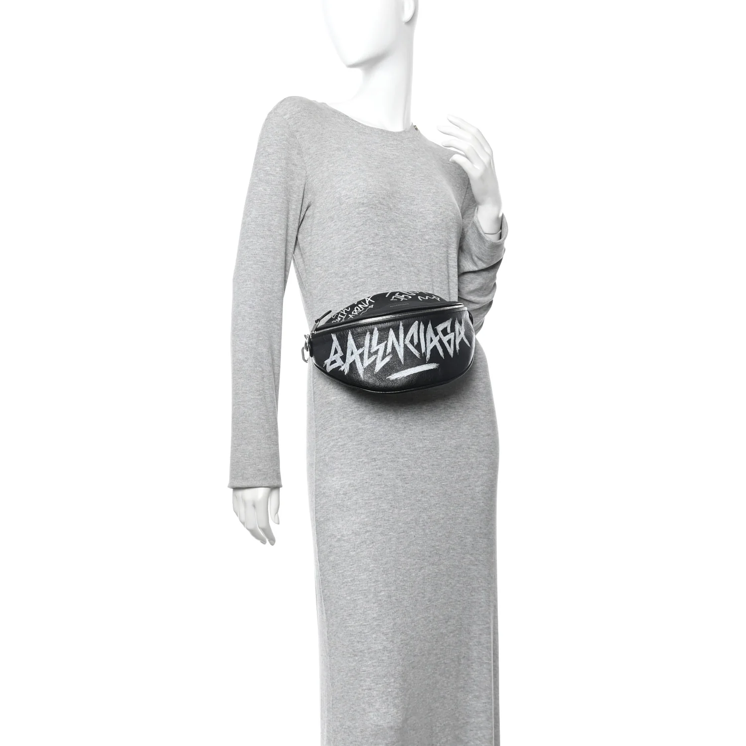 Agneau Arena Graffiti All Over XS Souvenir Belt Bag Black White - Image 2