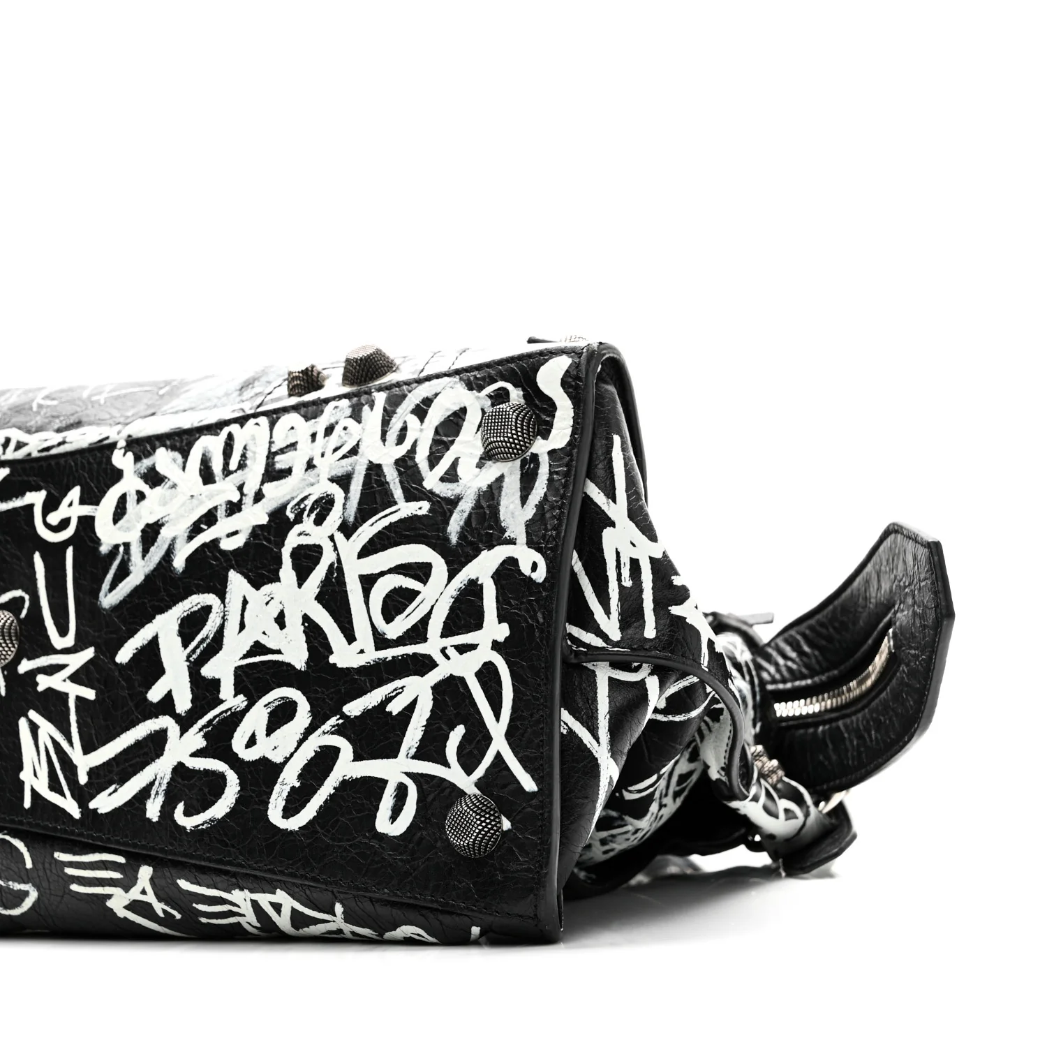 Agneau Arena Graffiti Neo Cagole City Handbag Black White - Image 10
