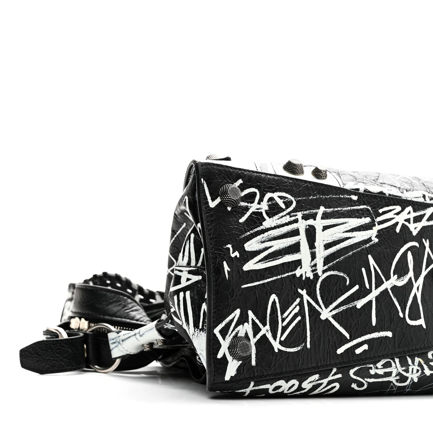 Agneau Arena Graffiti Neo Cagole City Handbag Black White - Image 9