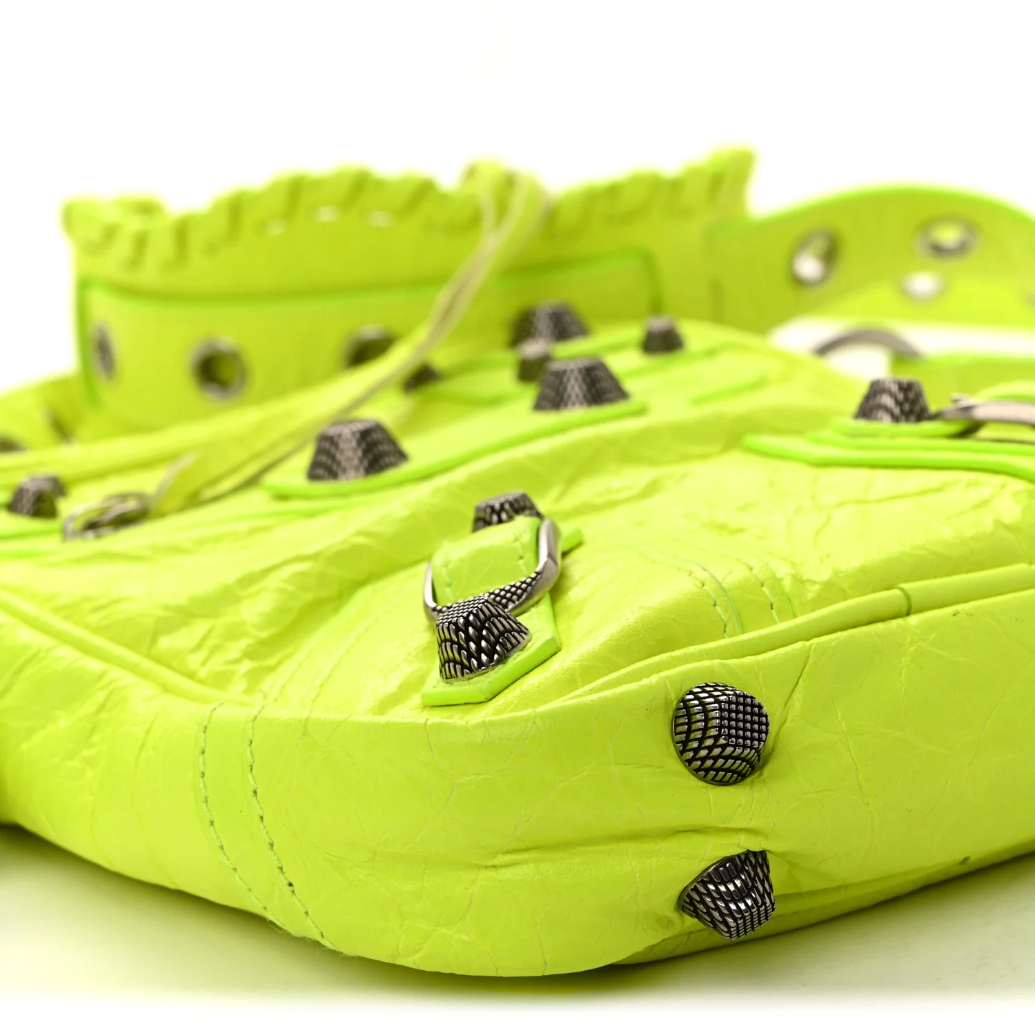 Agneau Arena Le Cagole Crossbody Bag Fluo Yellow - Image 10