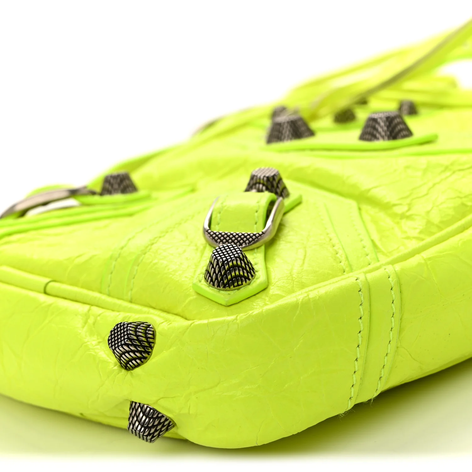 Agneau Arena Le Cagole Crossbody Bag Fluo Yellow - Image 11