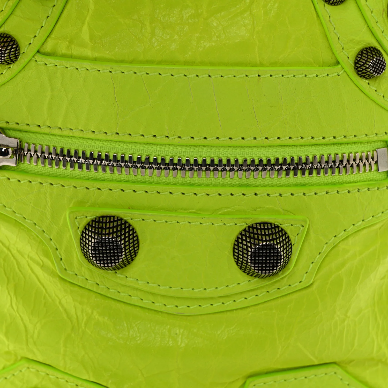 Agneau Arena Le Cagole Crossbody Bag Fluo Yellow - Image 9
