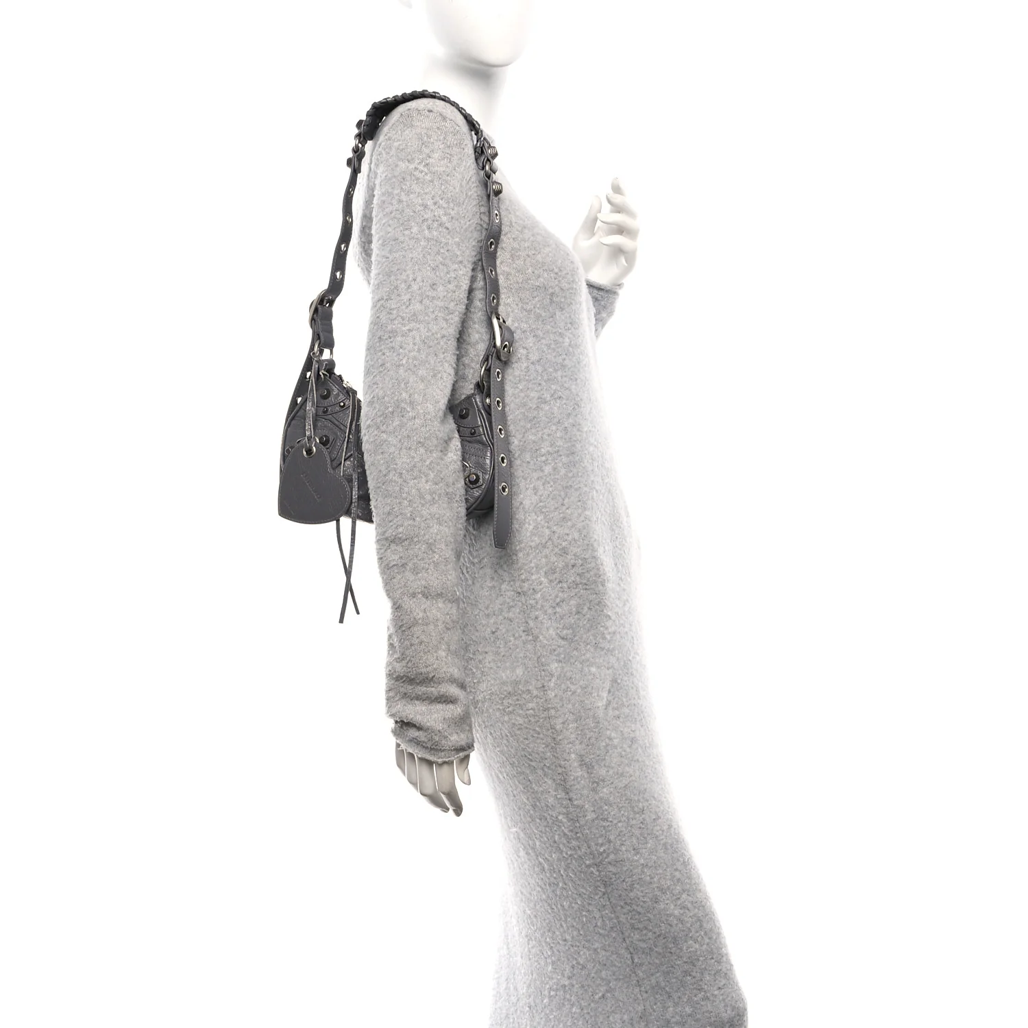 Agneau Arena Le Cagole Shoulder Bag XS Dark Grey - Image 2