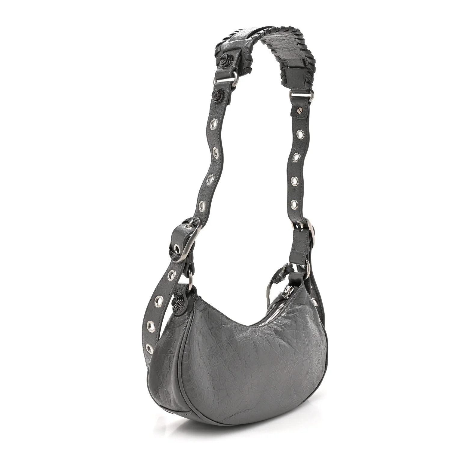 Agneau Arena Le Cagole Shoulder Bag XS Dark Grey - Image 4