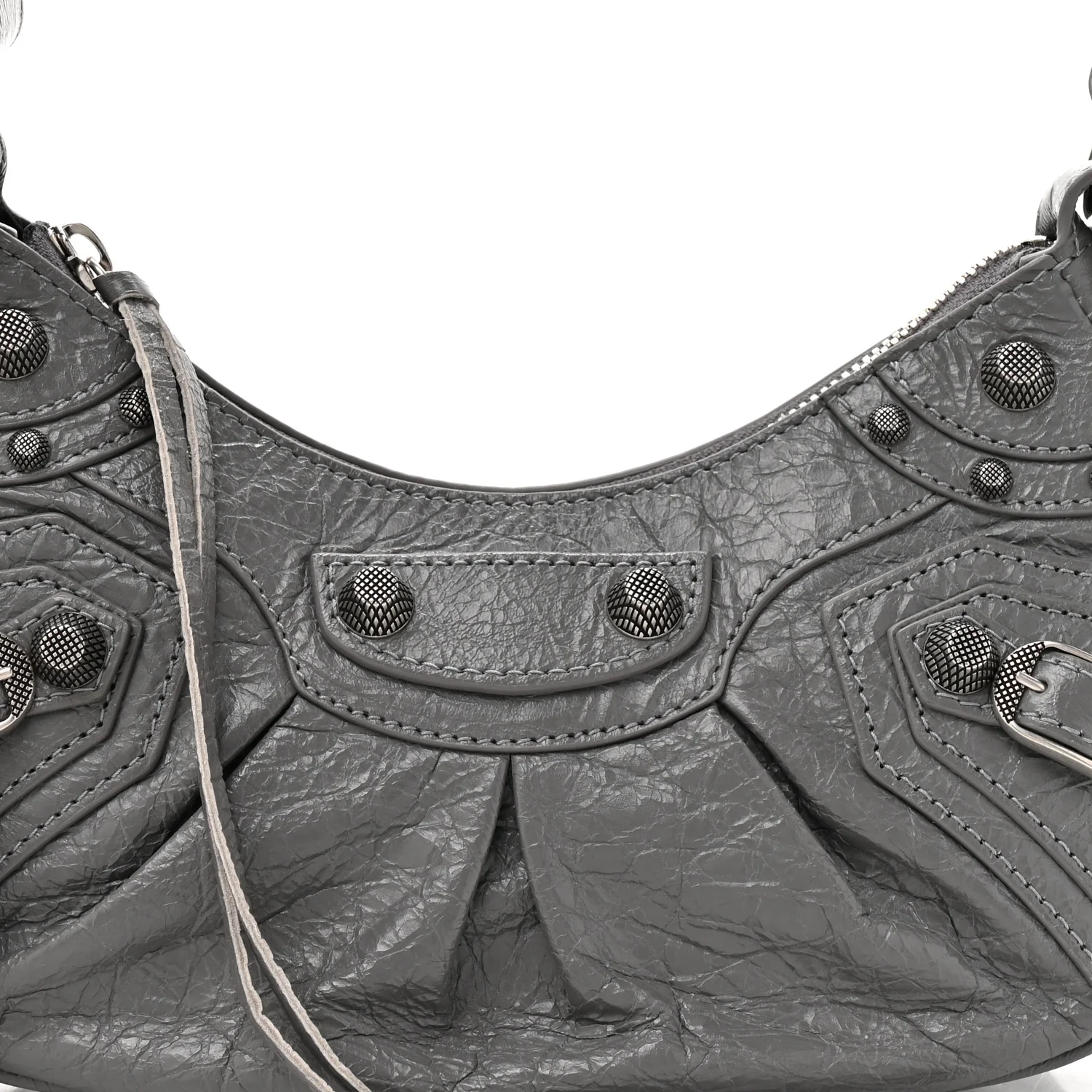 Agneau Arena Le Cagole Shoulder Bag XS Dark Grey - Image 9