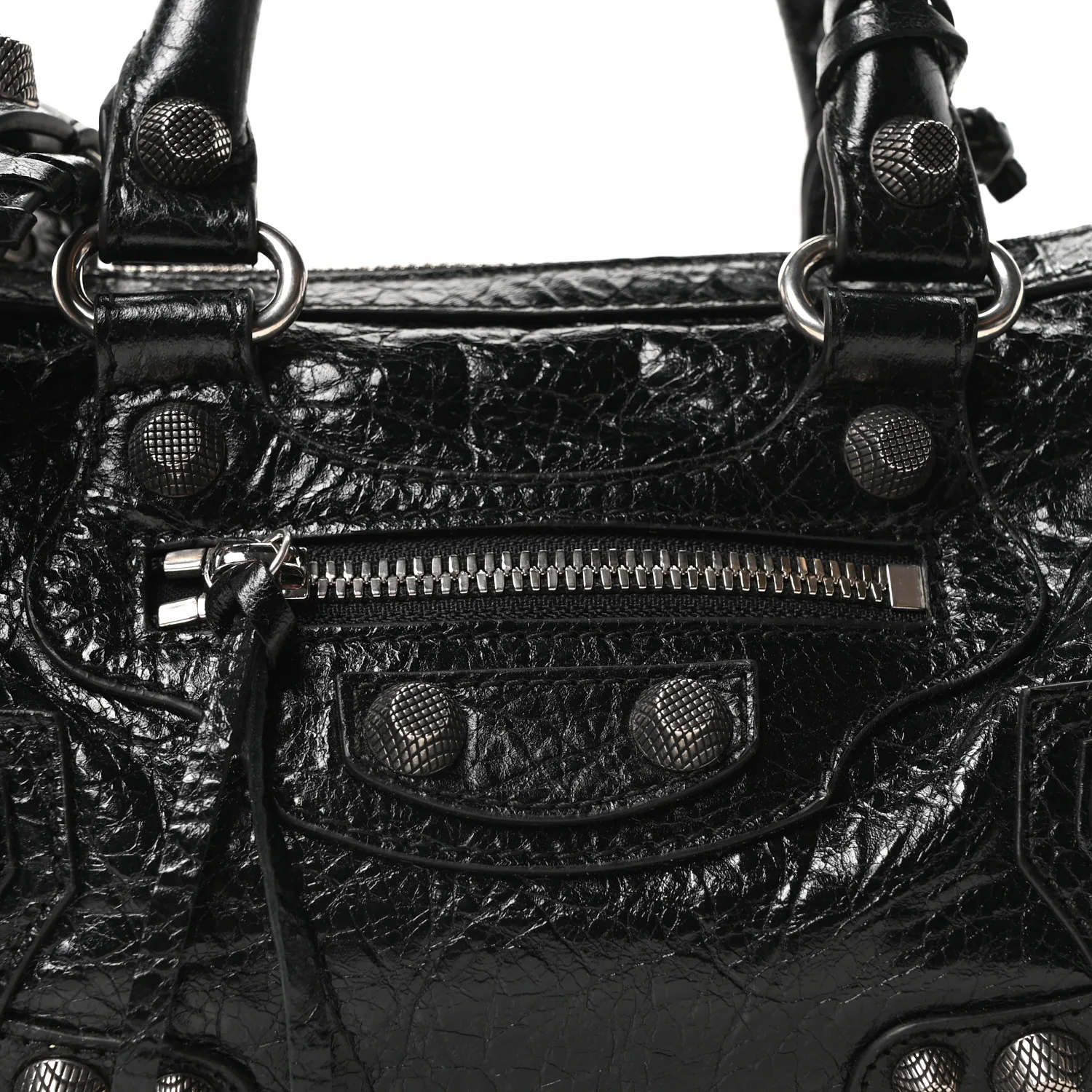 Agneau Arena Mini Le Cagole Duffle Crossbody Bag Black - Image 9