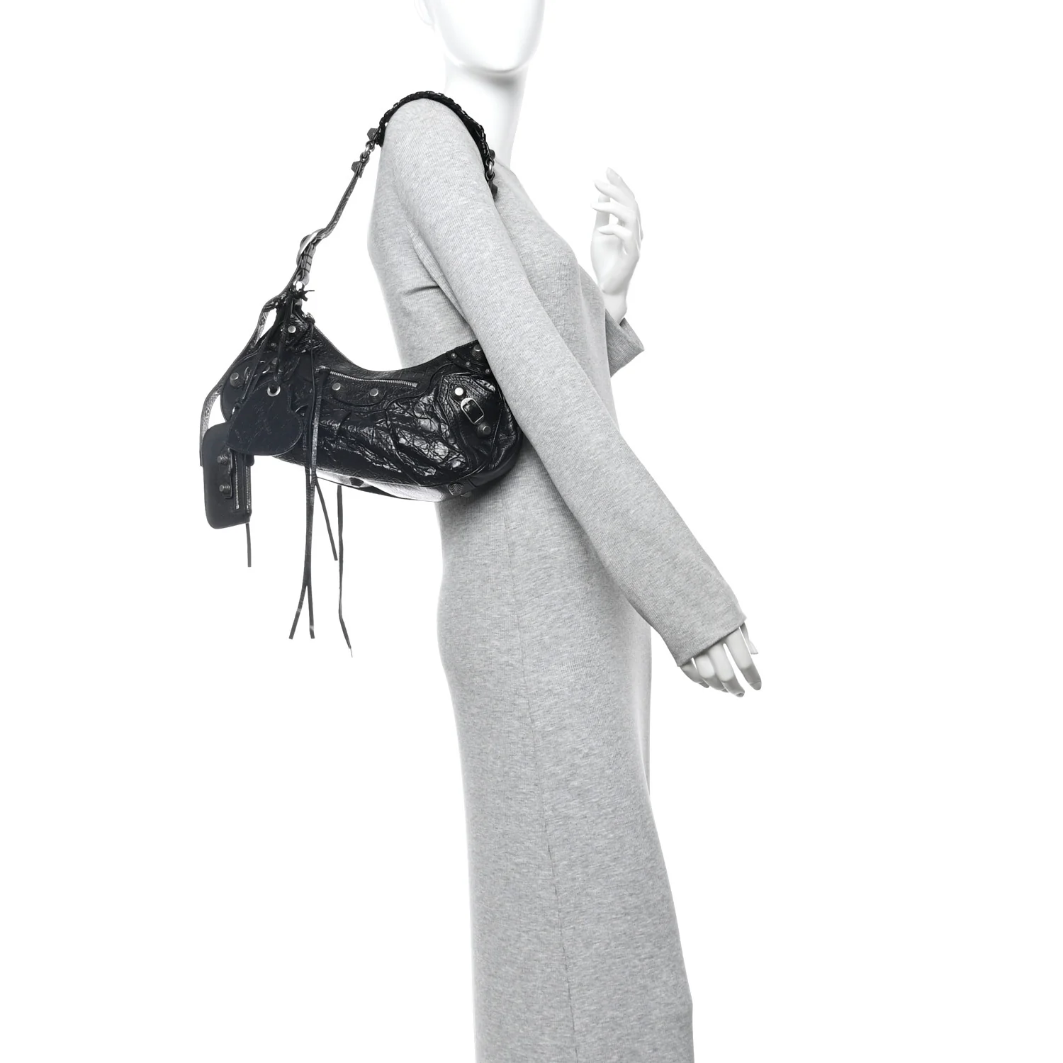 Agneau Arena Small Le Cagole Shoulder Bag Black - Image 3