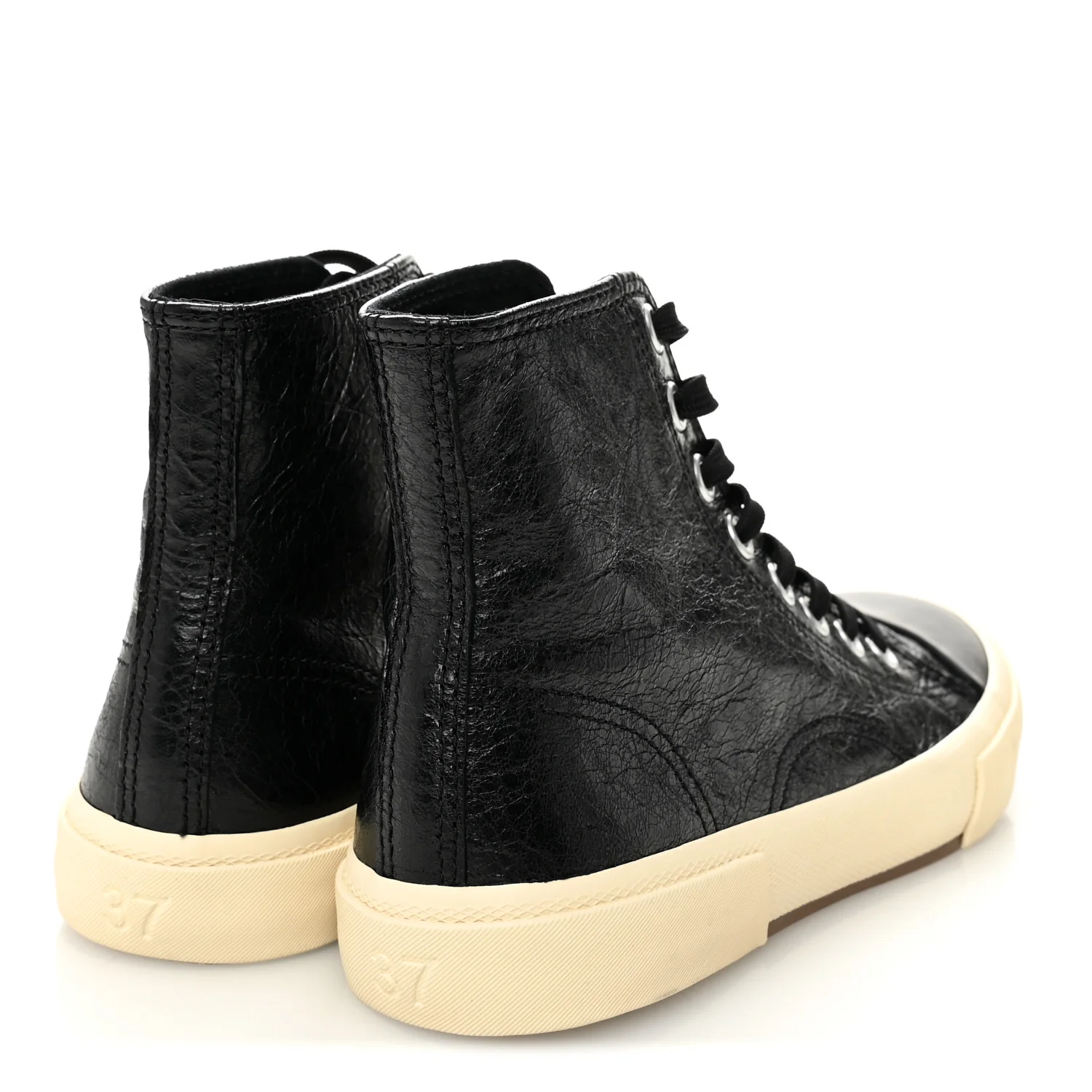 Agneau Arena Womens Paris High Top Sneakers 37 Black - Image 4
