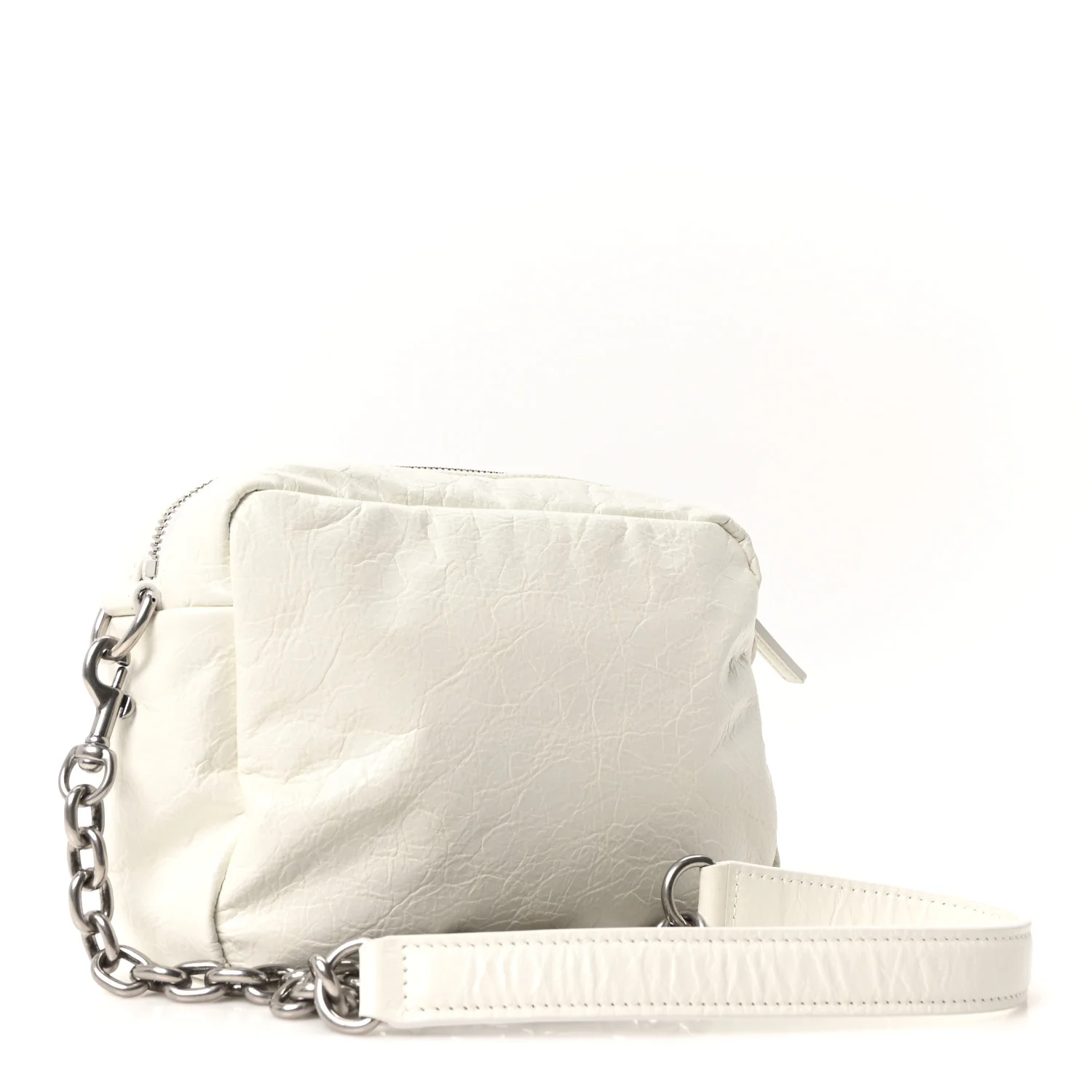 Agneau Arena XS Monaco Camera Shoulder Bag Optic White - Image 3
