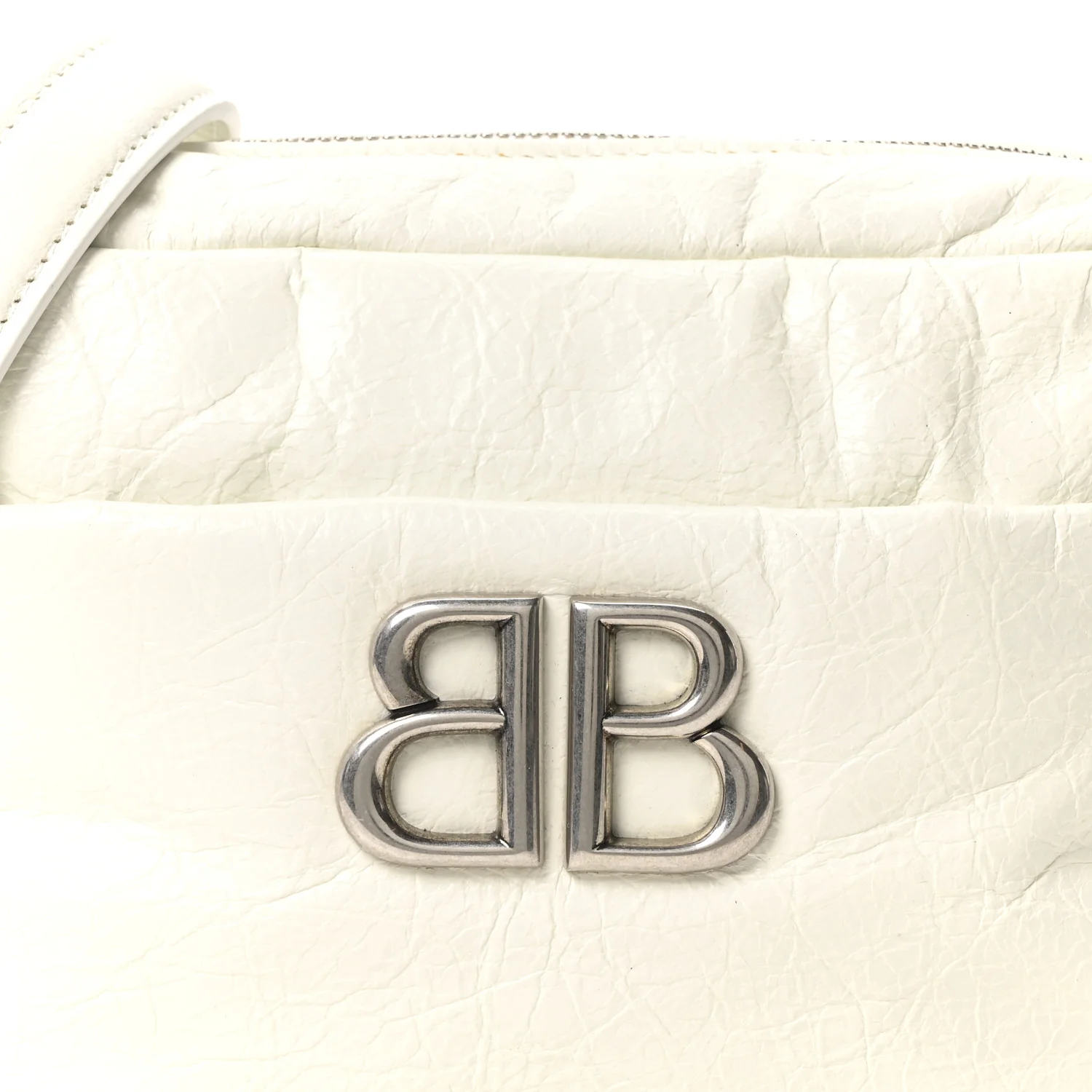 Agneau Arena XS Monaco Camera Shoulder Bag Optic White - Image 9