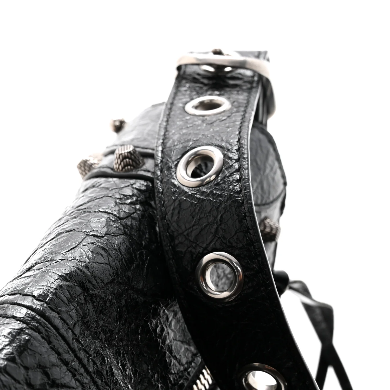 Agneau Arena XS Piercing Le Cagole Flap Bag Black - Image 7