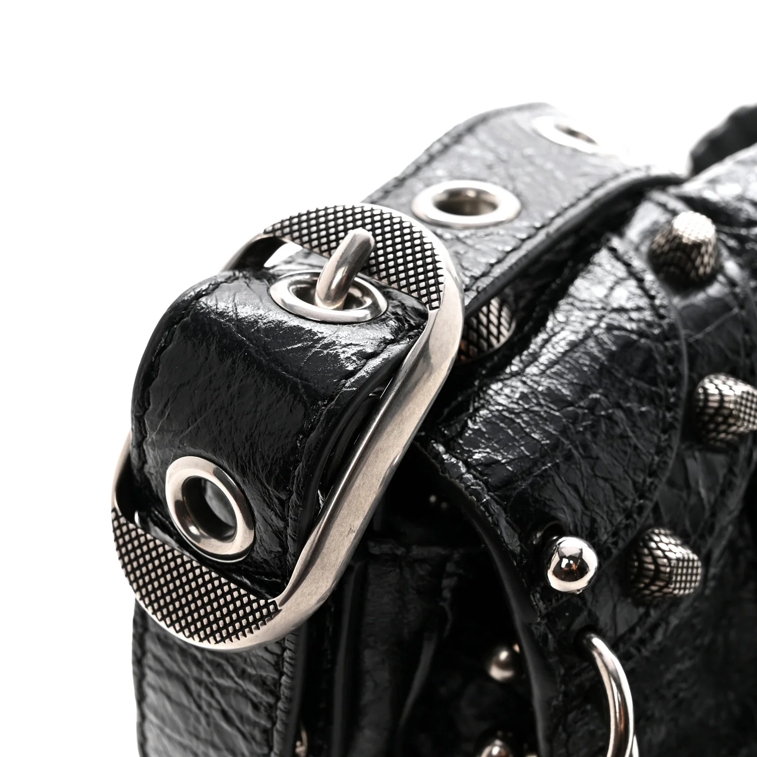 Agneau Arena XS Piercing Le Cagole Flap Bag Black - Image 9