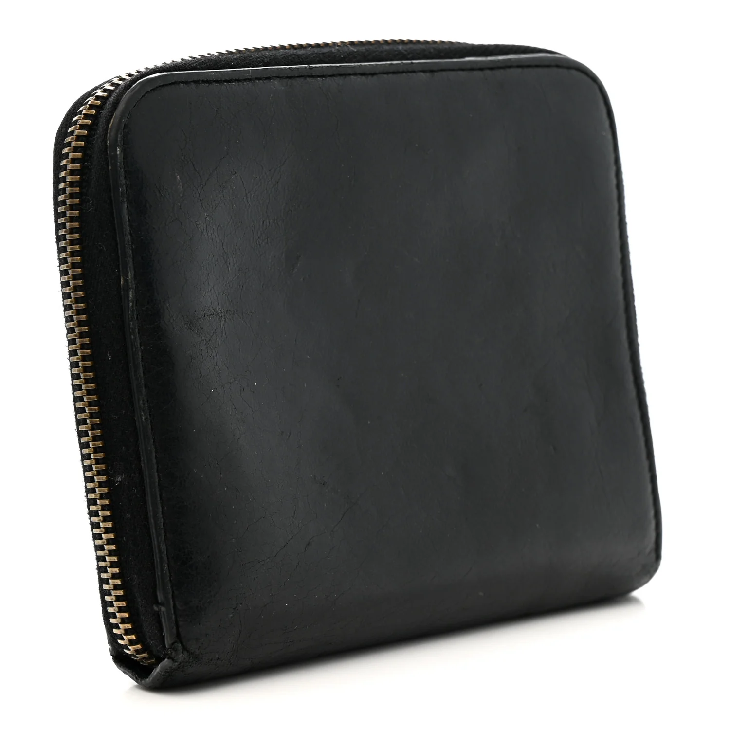 Agneau Classic Gold Hardware Compact Wallet Black - Image 3