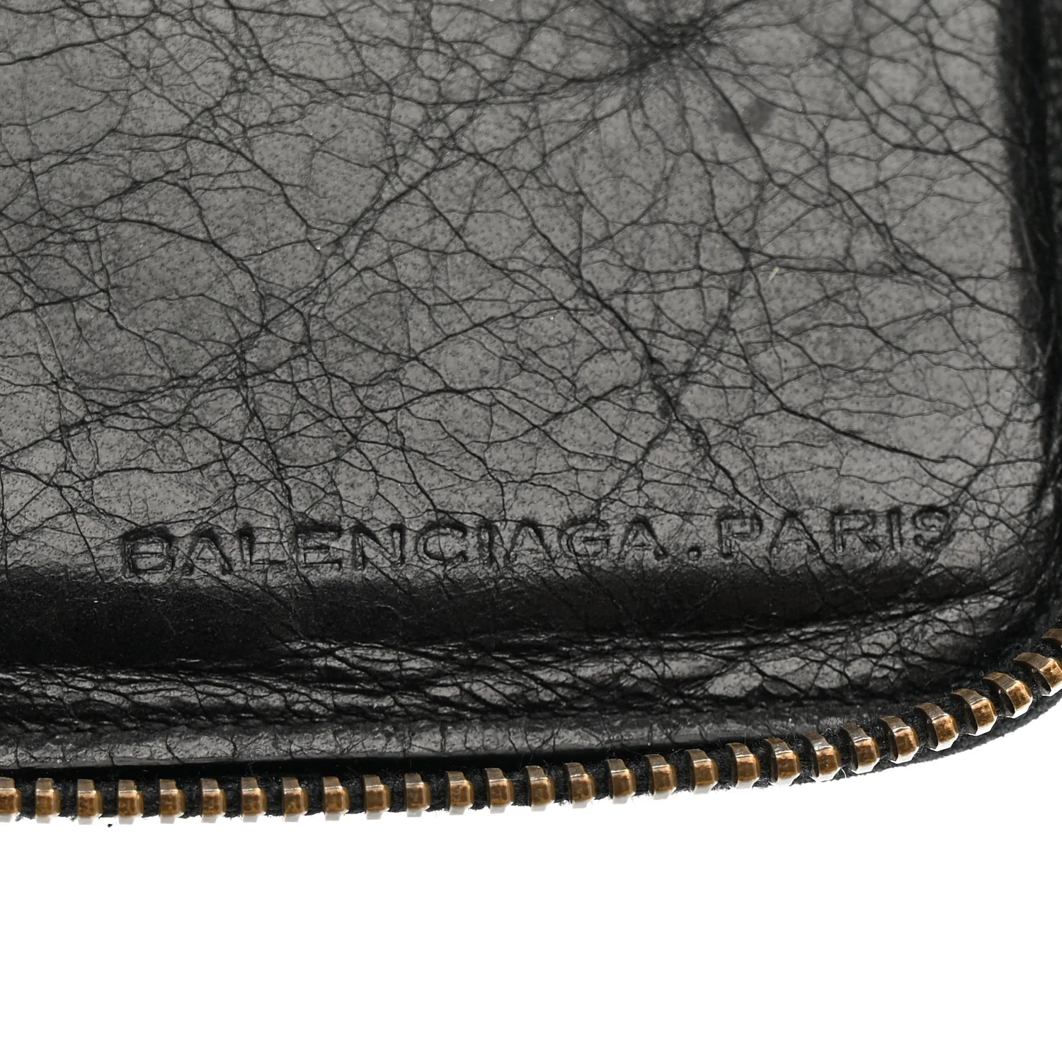 Agneau Classic Gold Hardware Compact Wallet Black - Image 6