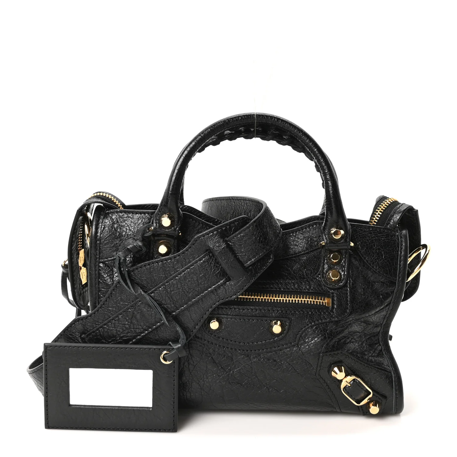 Agneau Classic Gold Hardware Mini City Black - Image 3