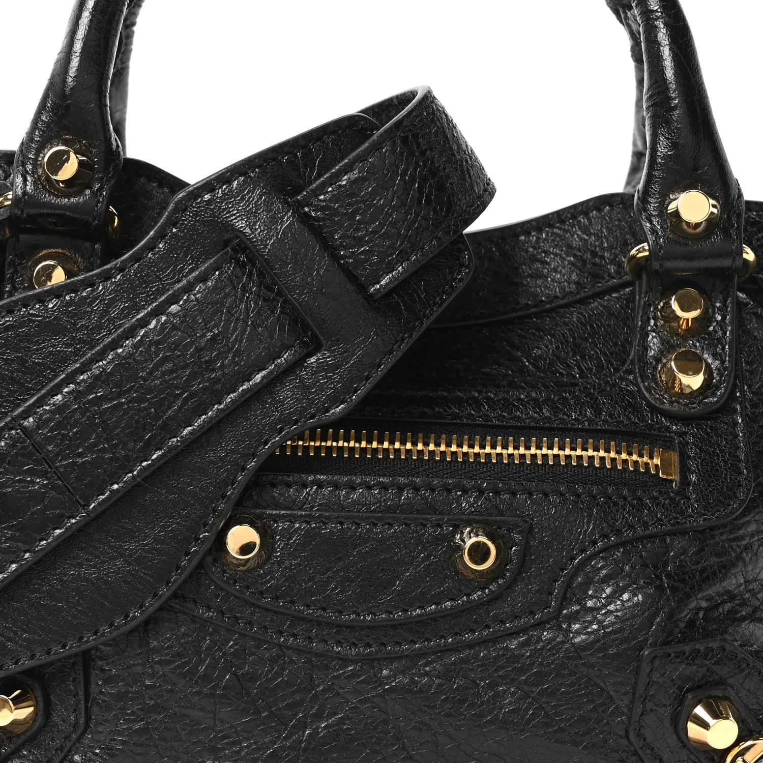 Agneau Classic Gold Hardware Mini City Black - Image 9
