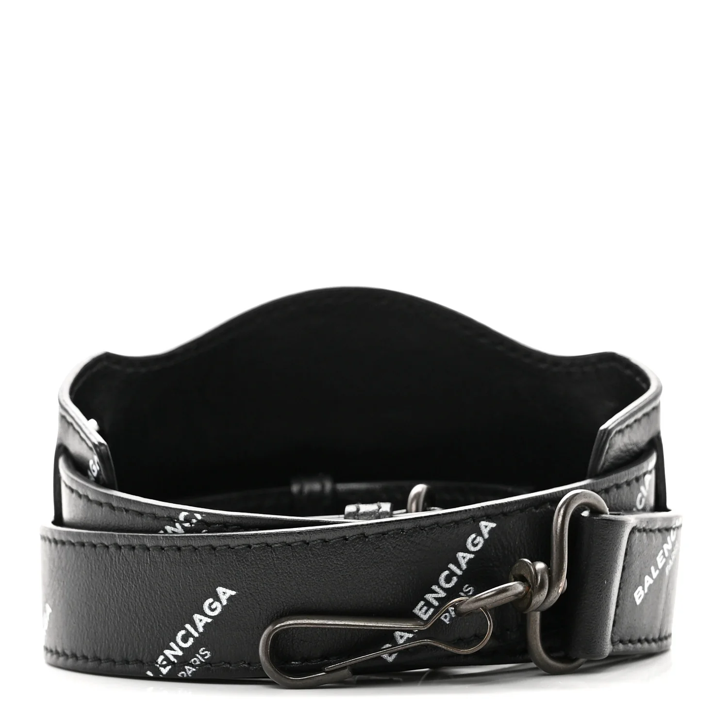 Agneau Classic Hardware Logo Shoulder Strap Black