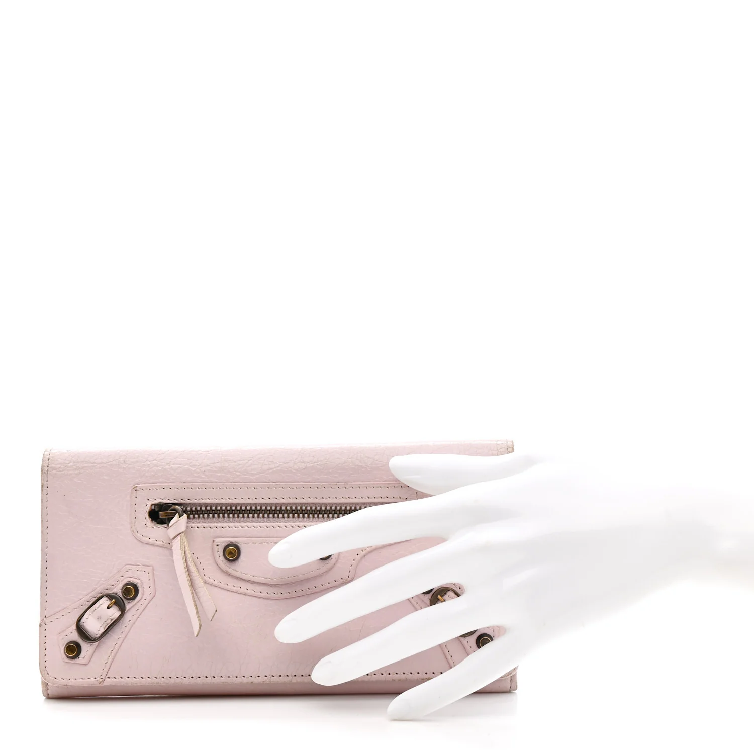 Agneau Classic Hardware Money Wallet Rose Poudre - Image 2