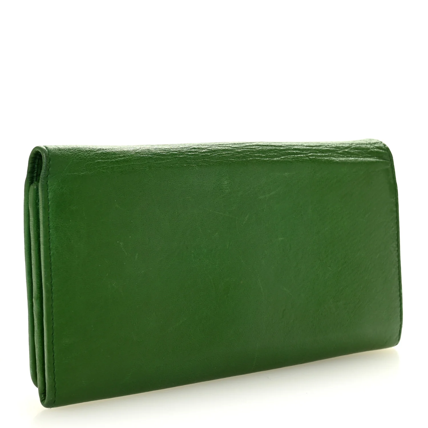 Agneau Classic Hardware Money Wallet Vert Poker - Image 3