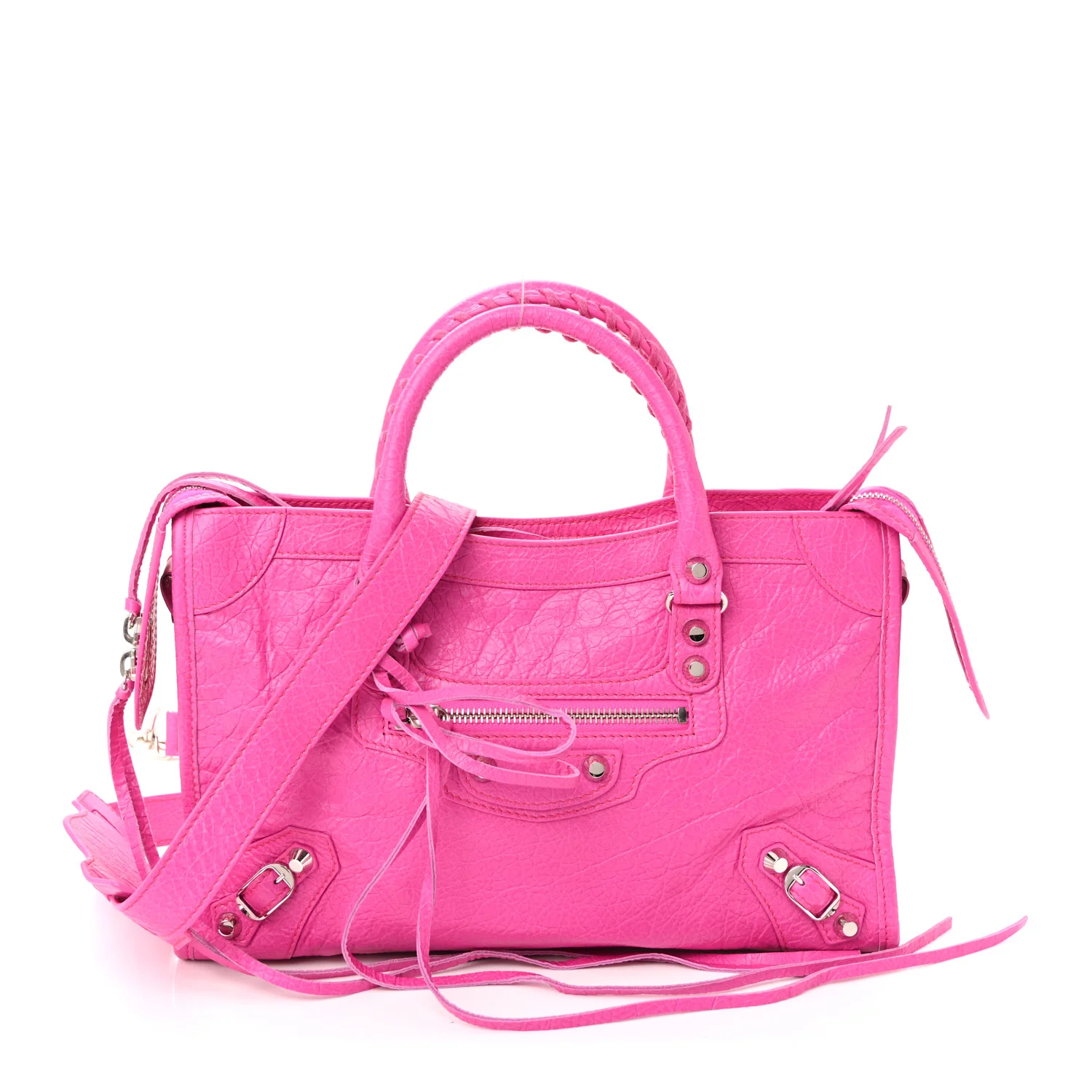 Agneau Classic Silver Hardware S City Fuchsia