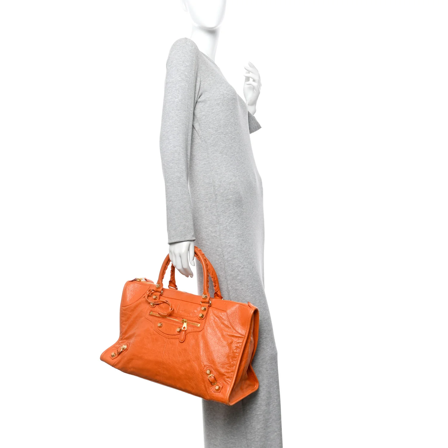Agneau Giant 12 Gold Hardware Work Tangerine - Image 3