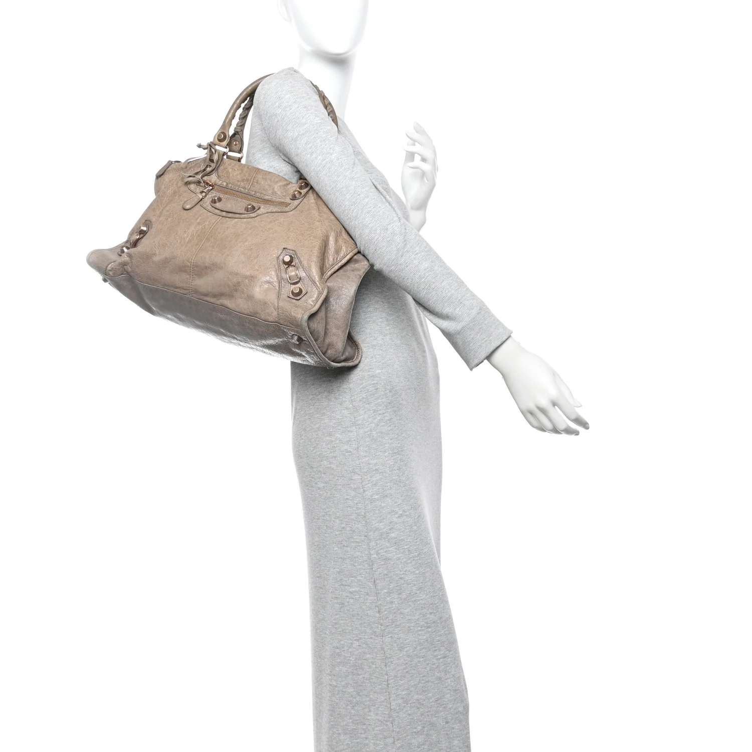 Agneau Giant 12 Rose Gold Hardware Work Gris Poivre - Image 2