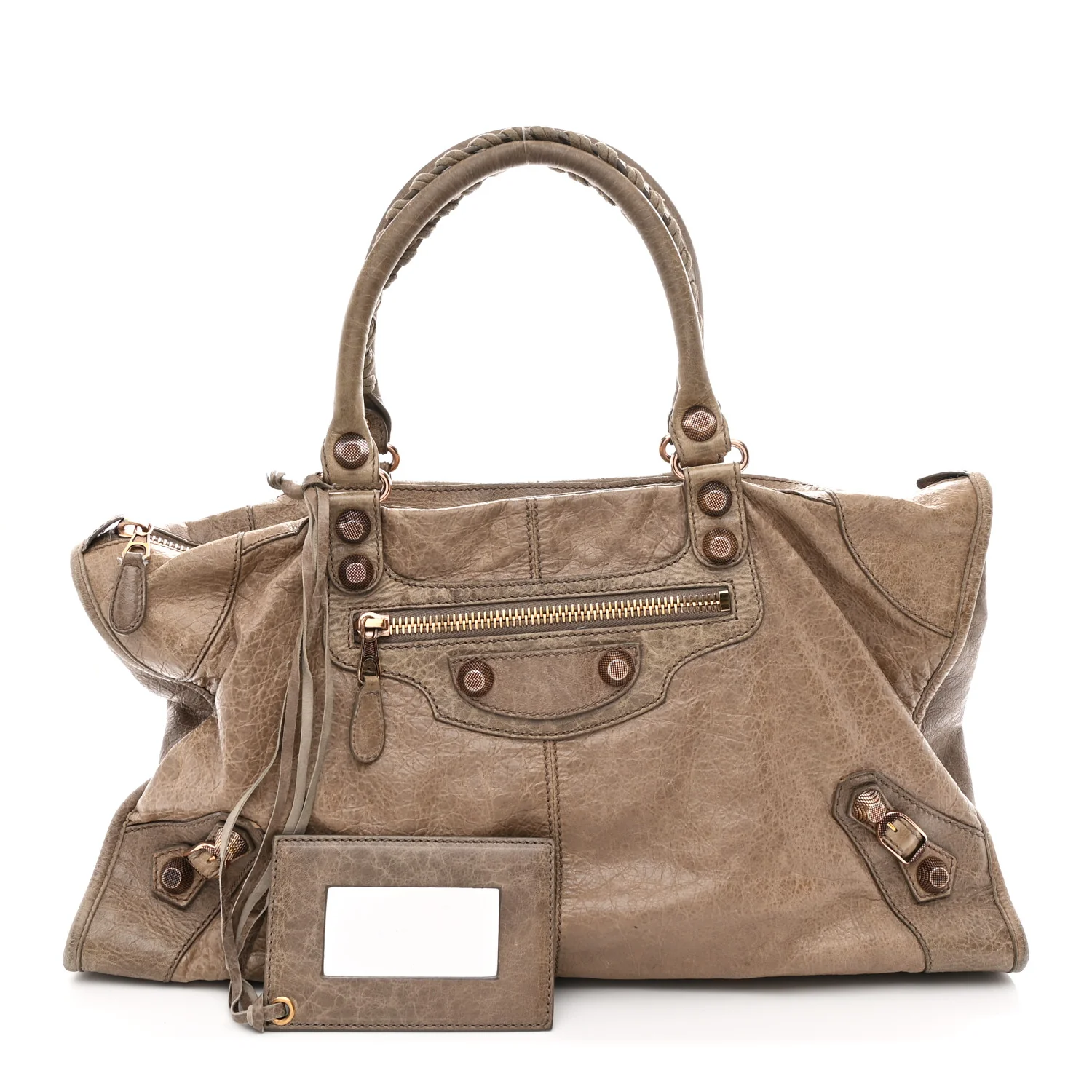 Agneau Giant 12 Rose Gold Hardware Work Gris Poivre - Image 3