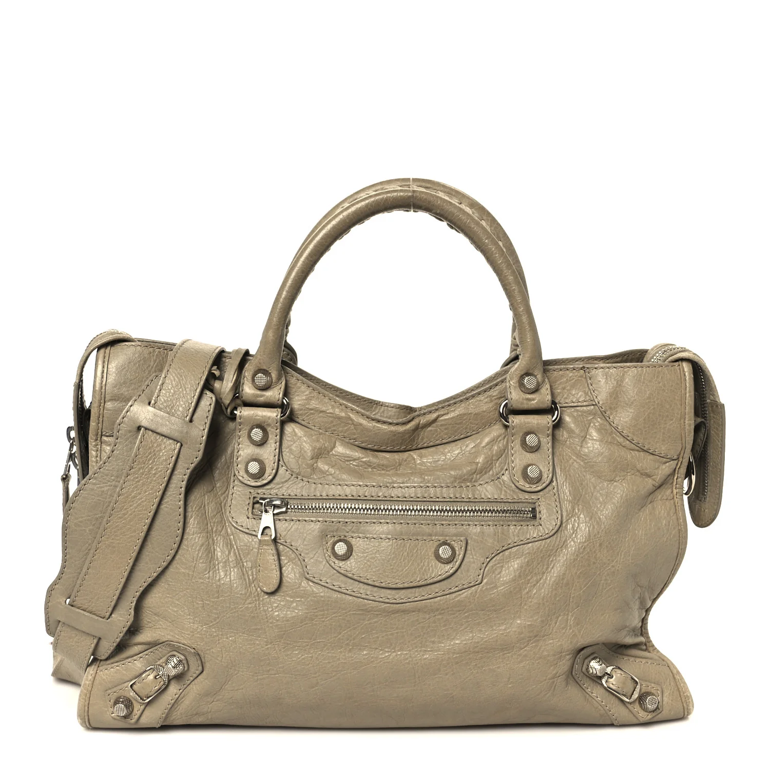Agneau Giant 12 Silver Hardware City Latte Beige