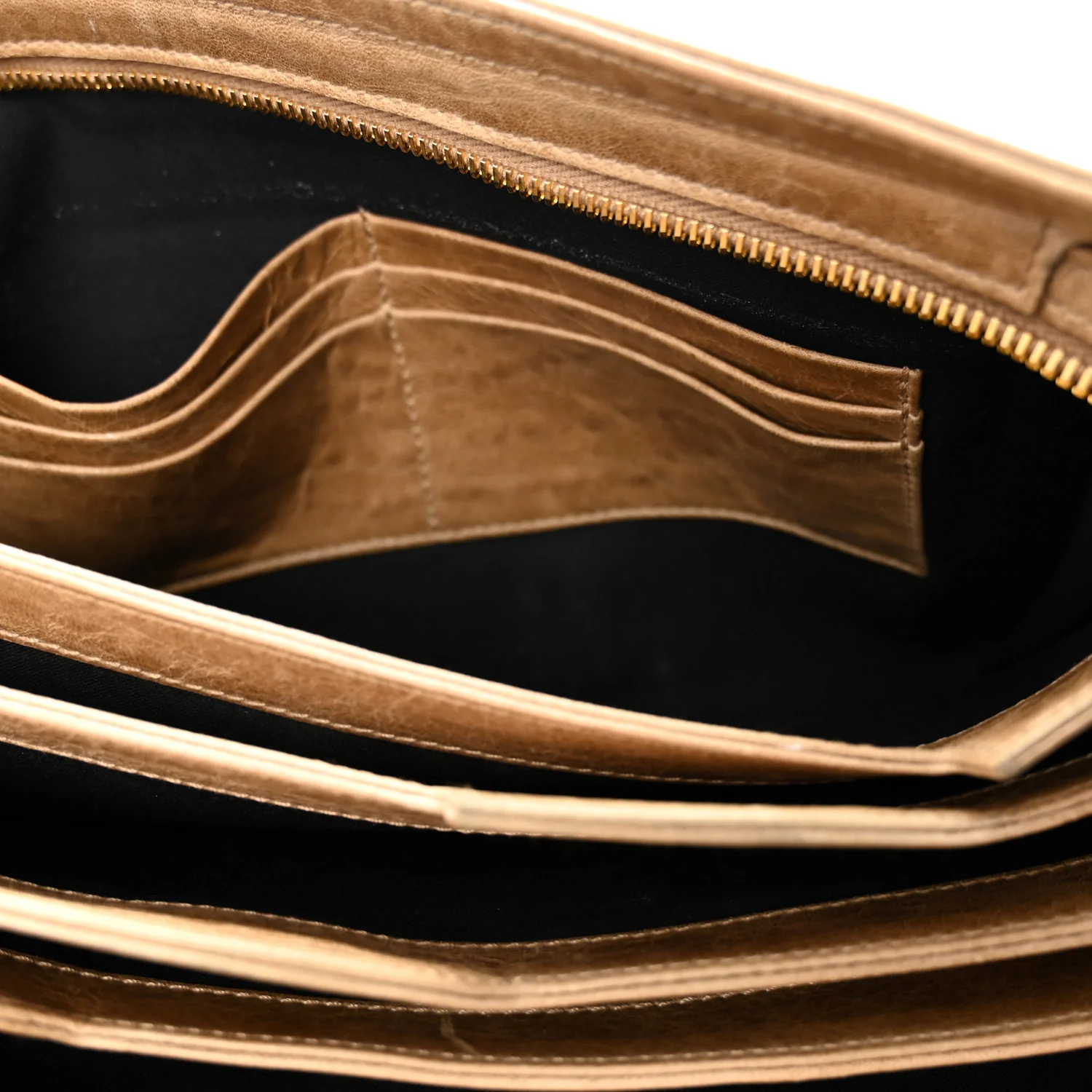 Agneau Giant 21 Gold Hardware Mini Travel Clutch Oatmeal - Image 5