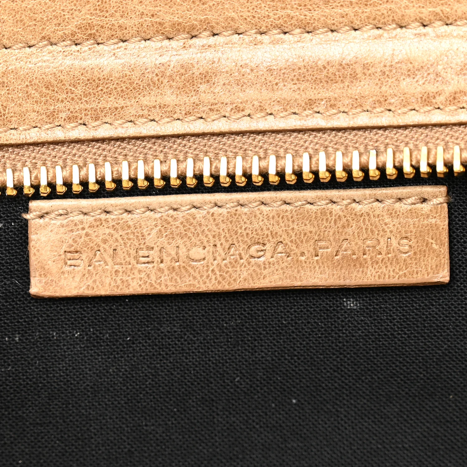 Agneau Giant 21 Gold Hardware Mini Travel Clutch Oatmeal - Image 6