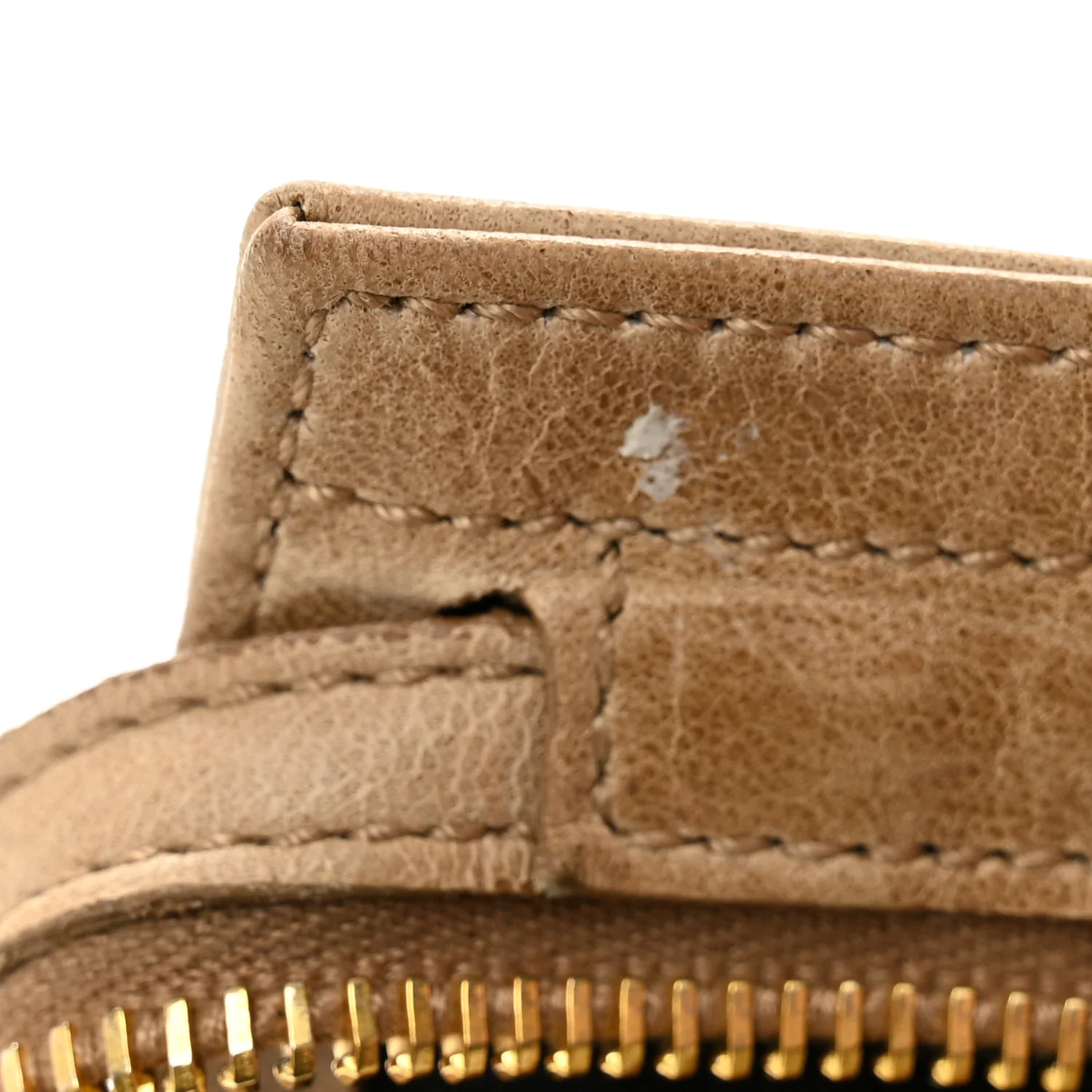 Agneau Giant 21 Gold Hardware Mini Travel Clutch Oatmeal - Image 8