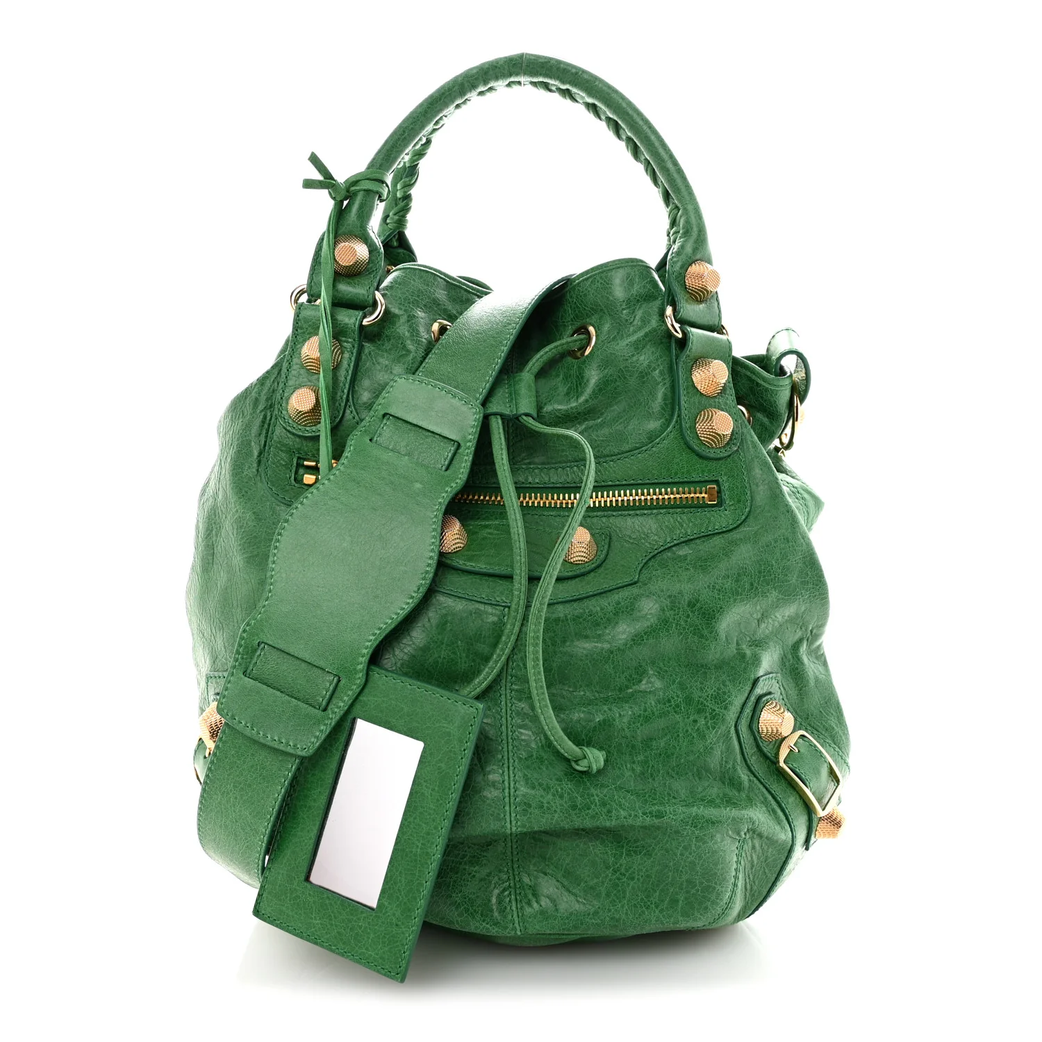 Agneau Giant 21 Gold Hardware Pompon Vert Fluo - Image 3