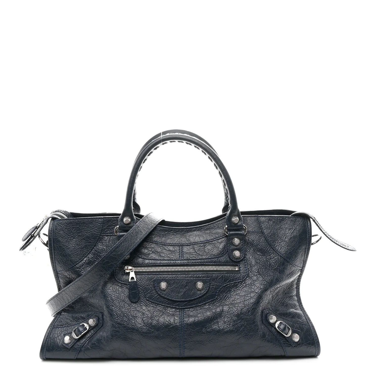 Agneau Giant 21 Silver Hardware Work Bleu Obscur