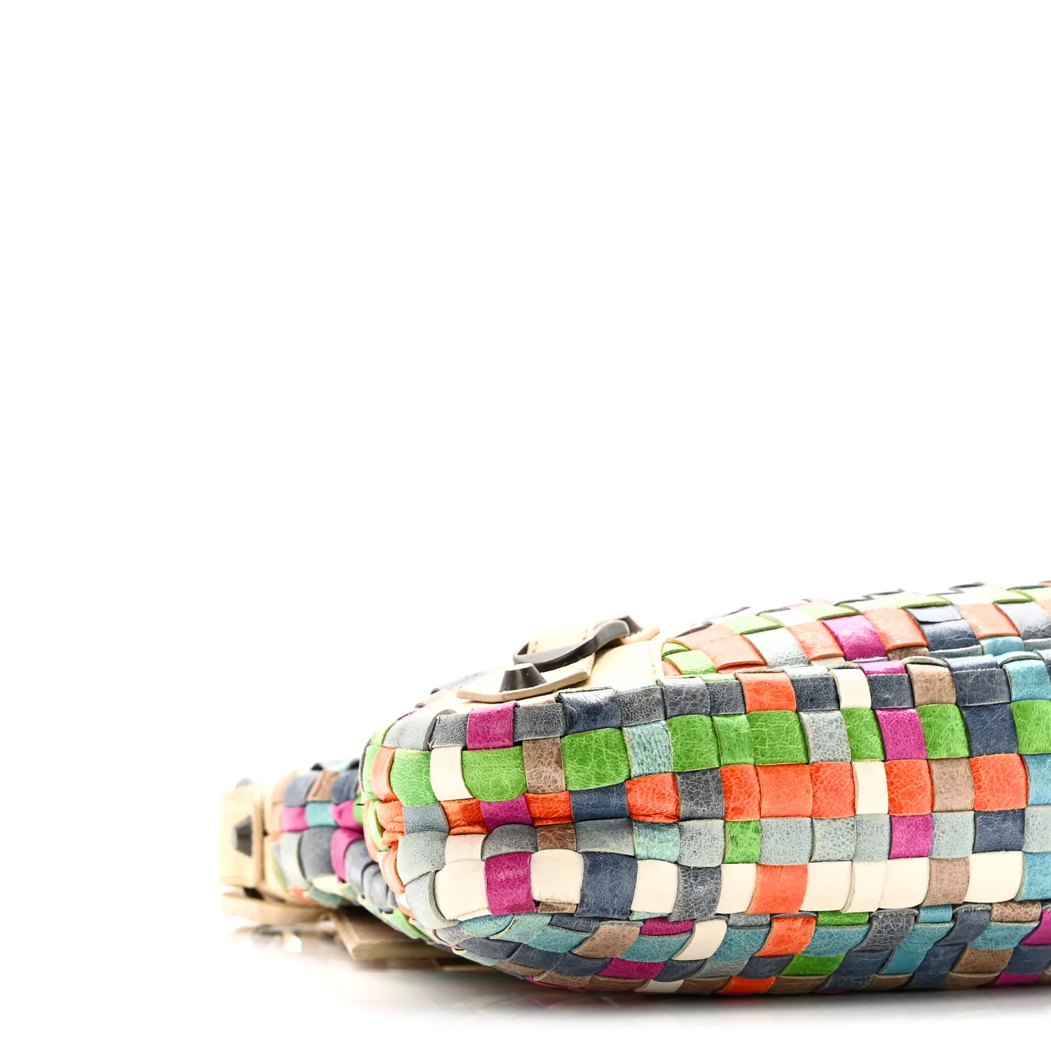 Agneau Lattice Woven Classic Hardware First Multicolor Praline - Image 10