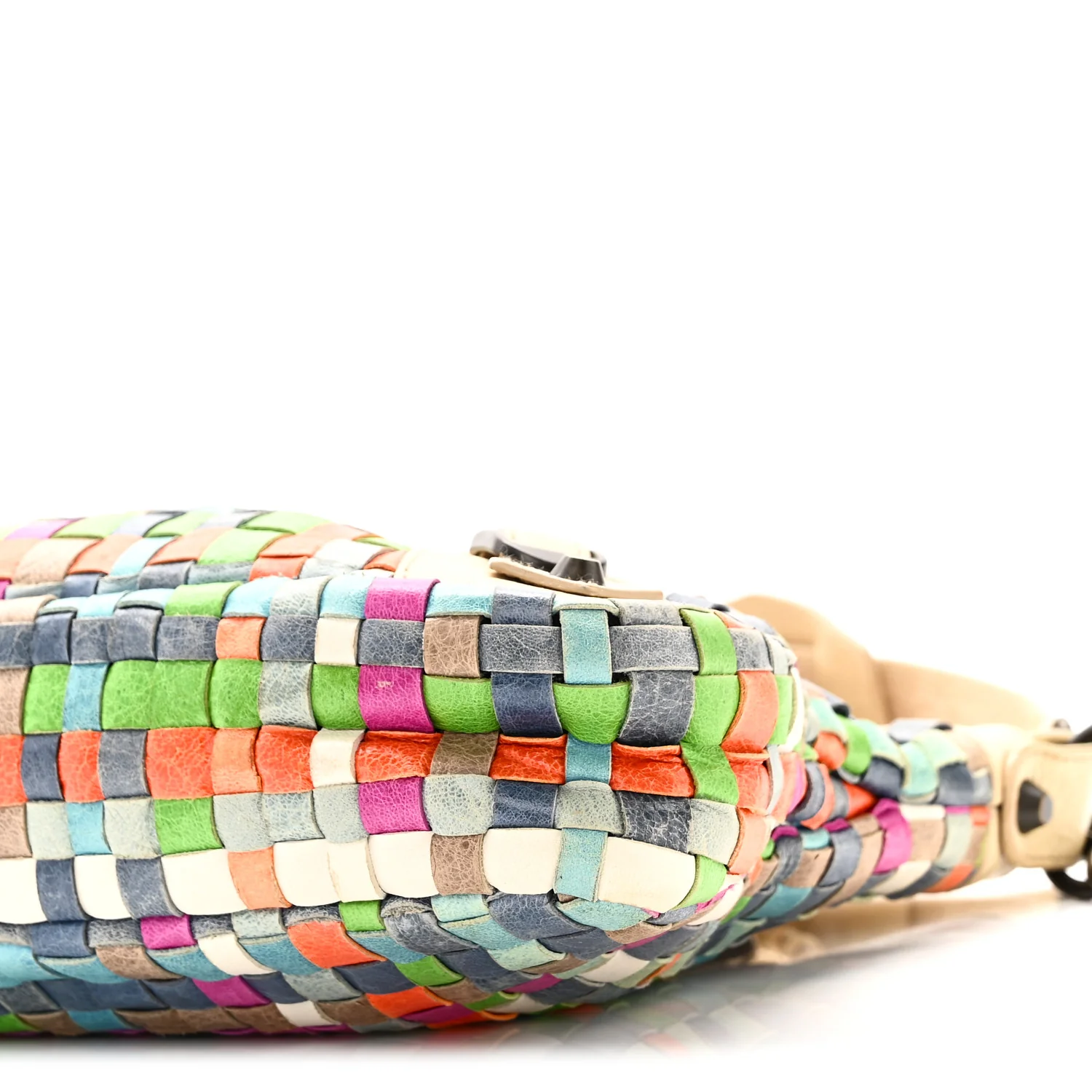 Agneau Lattice Woven Classic Hardware First Multicolor Praline - Image 11