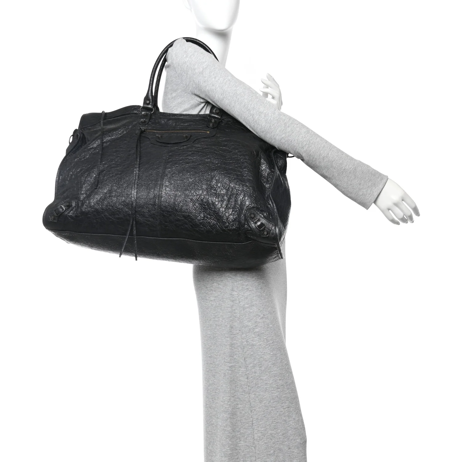 Arena Lambskin Brass Hardware Le City Travel Bag Black - Image 2