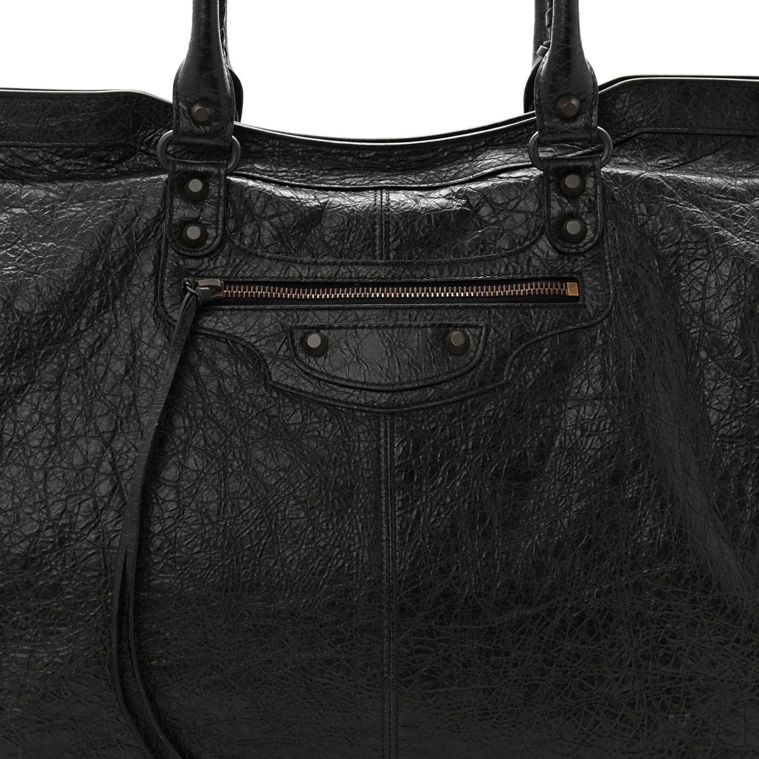 Arena Lambskin Brass Hardware Le City Travel Bag Black - Image 8
