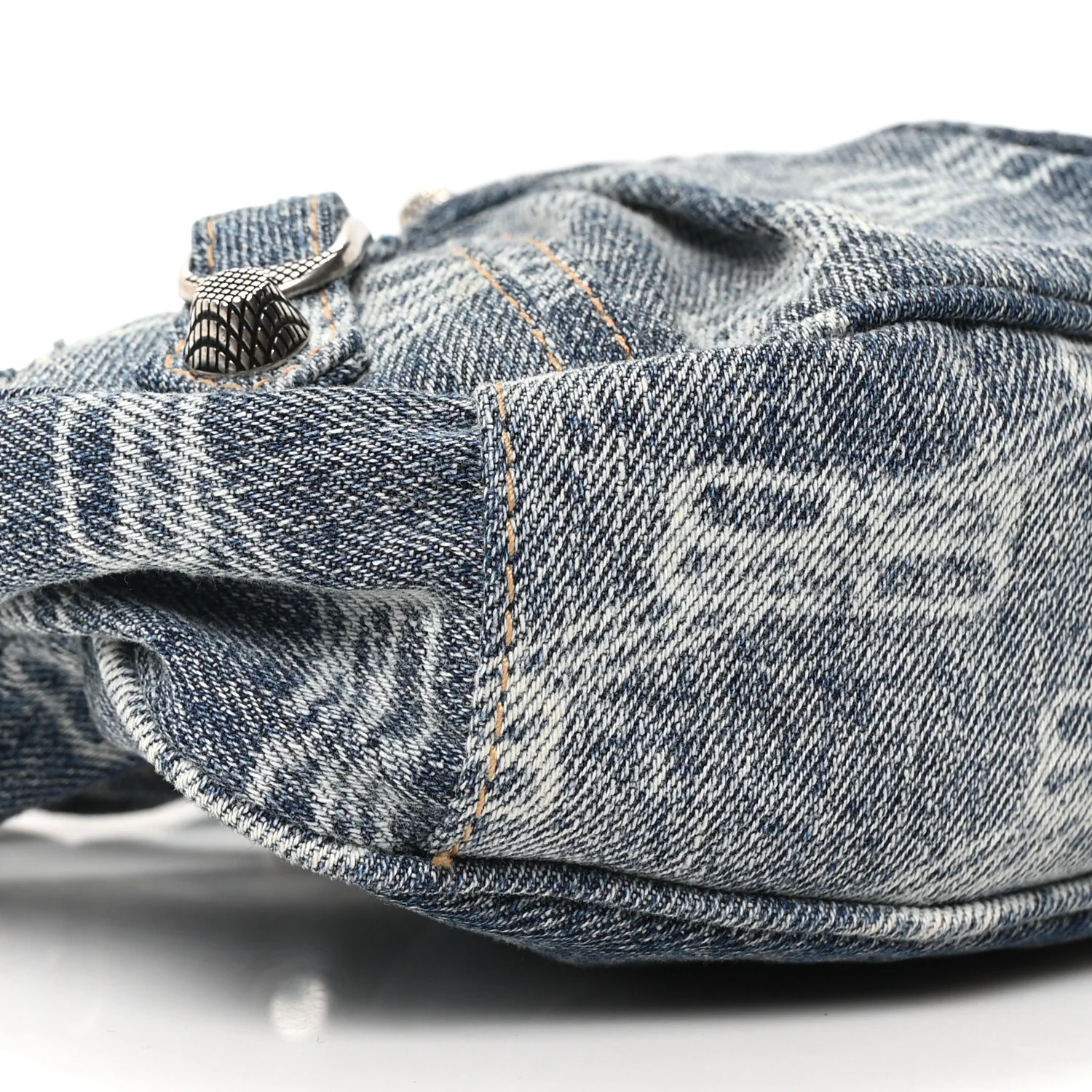 Bleached Denim BB Monogram Le Cagole Shoulder Bag XS Blue - Image 10