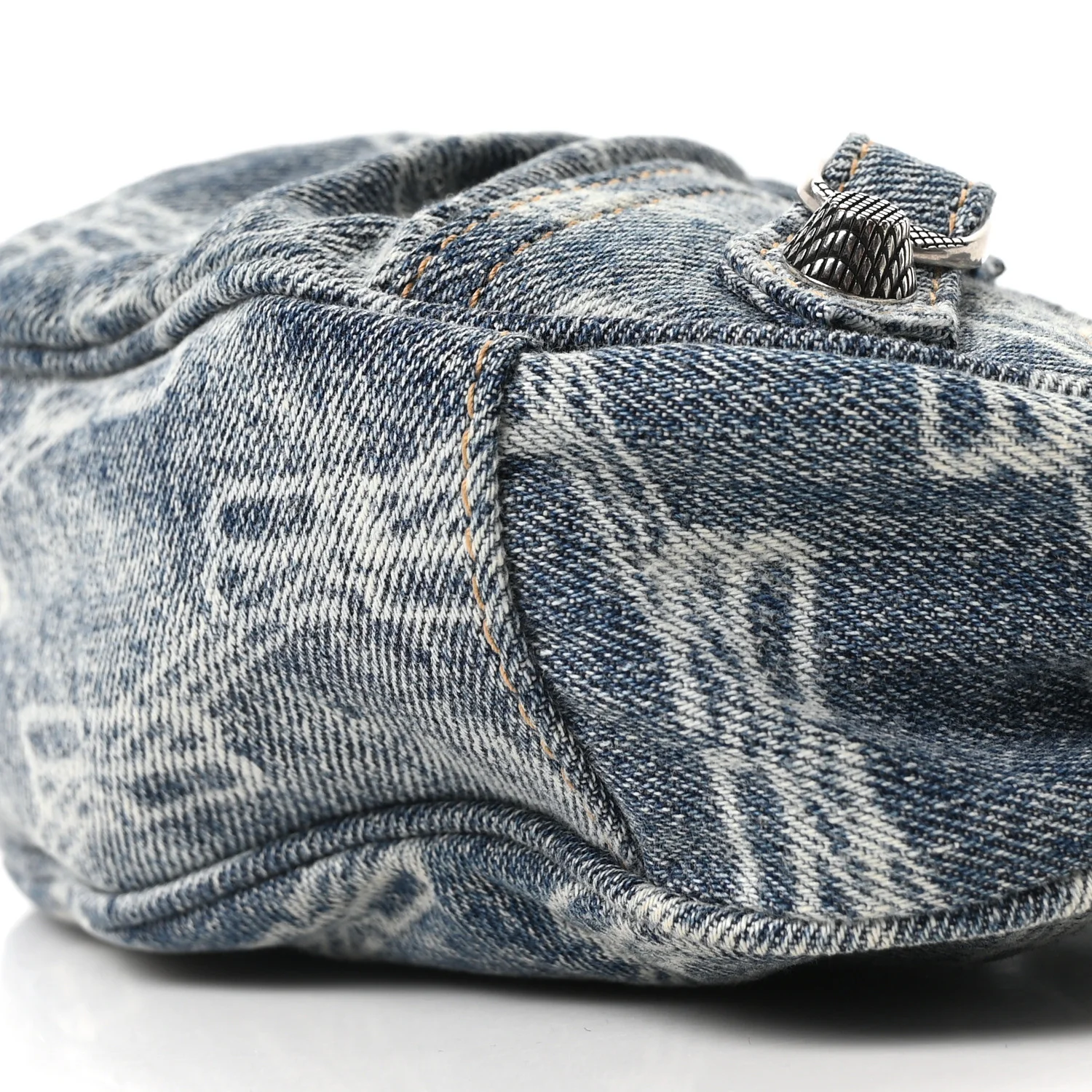 Bleached Denim BB Monogram Le Cagole Shoulder Bag XS Blue - Image 11