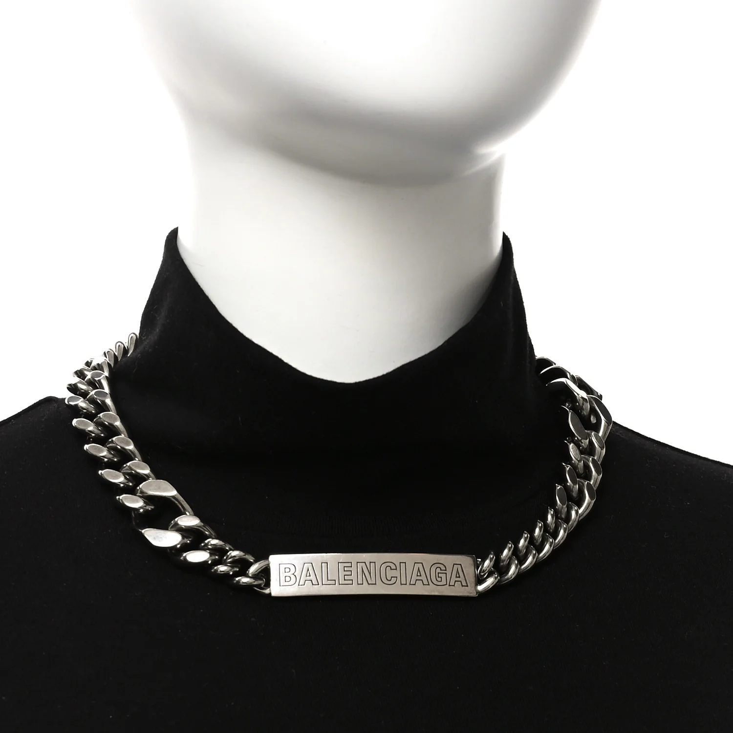 Brass Plate Twist Necklace Antique Silver - Image 2